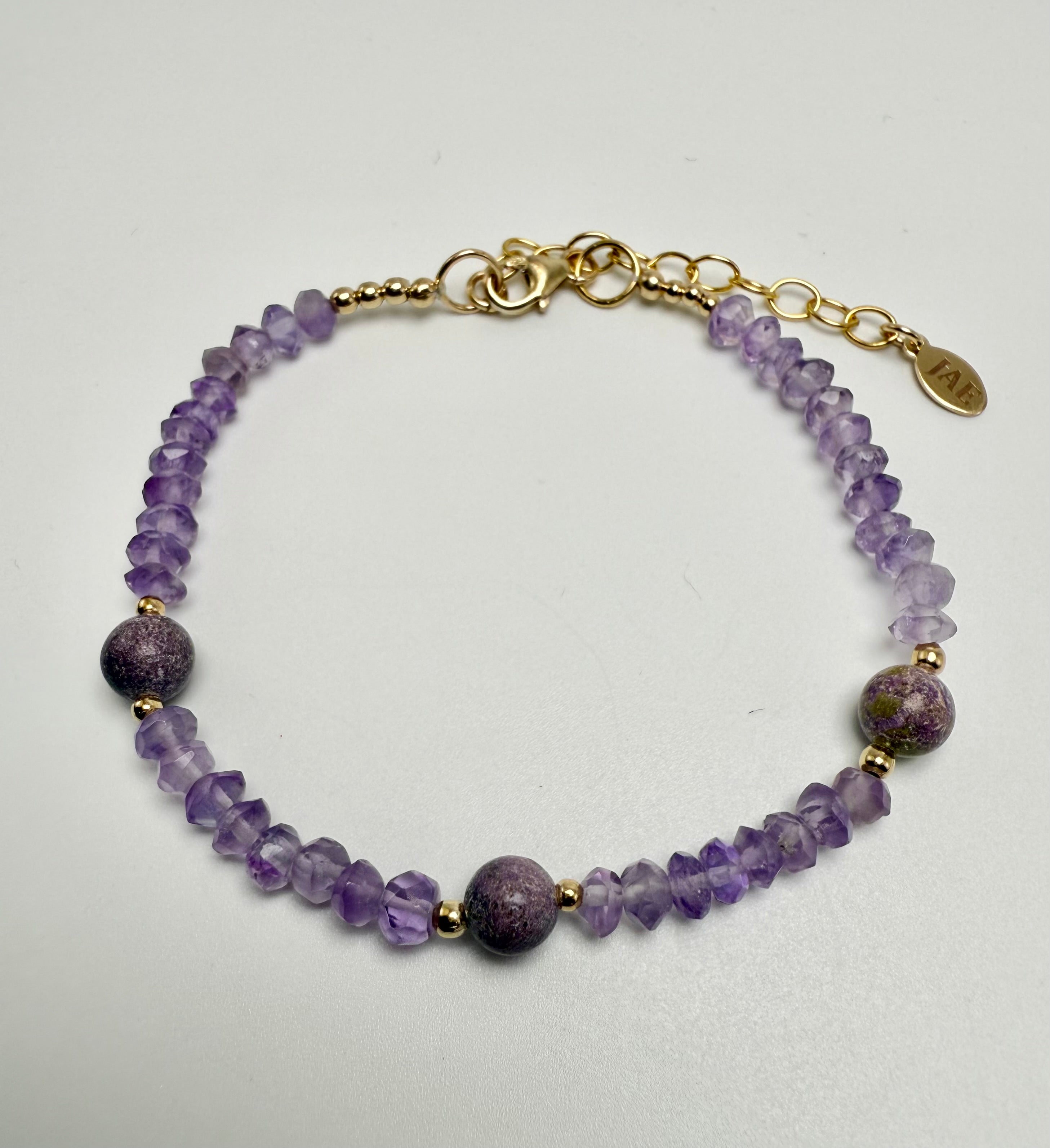 The Dickie Amethyst and Stichtite Station Bracelet