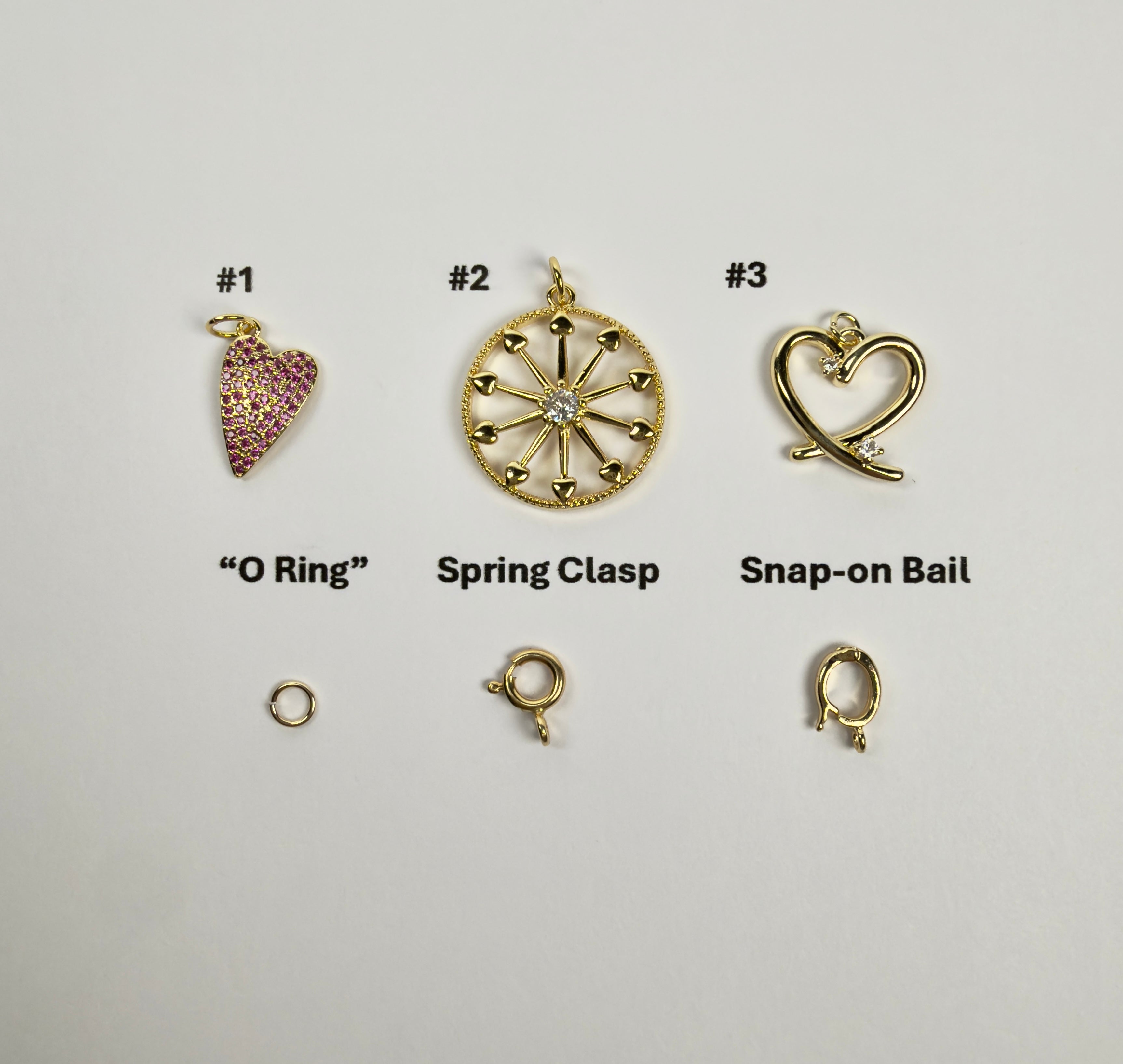 Heart Charms with Choice of Attachment - Collection #4