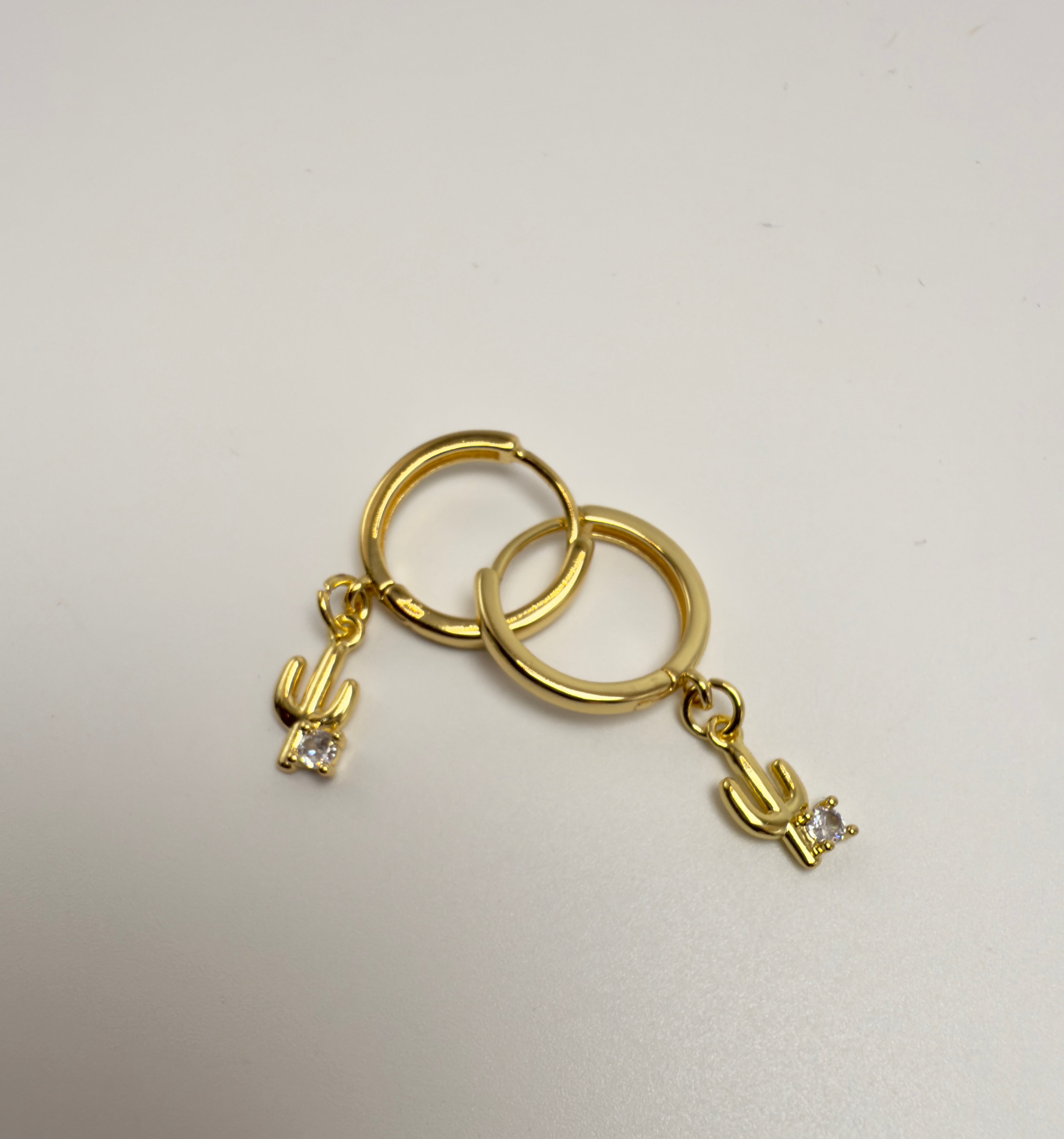 The Heather Huggie Hoop Cactus Earrings