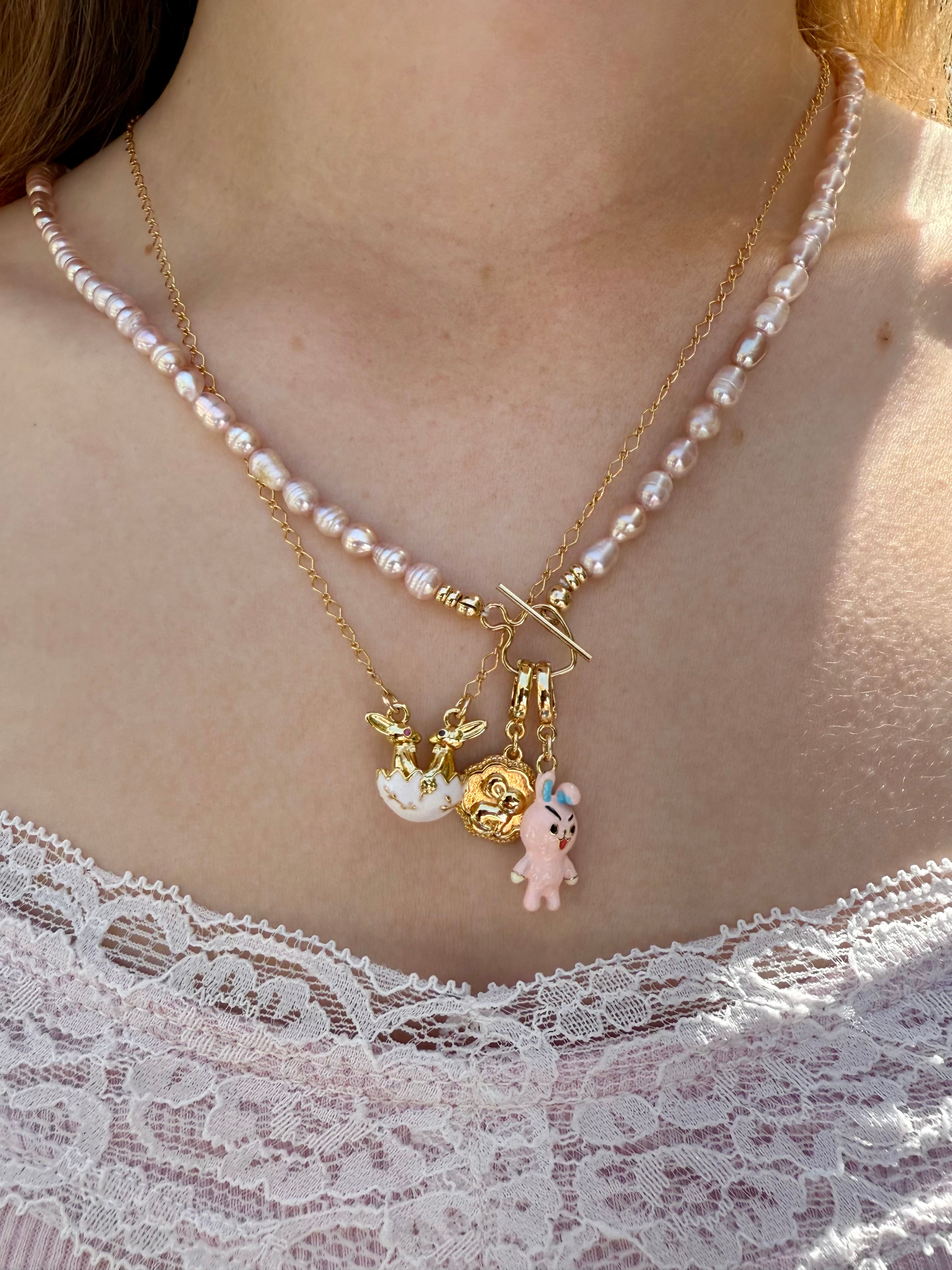 Sassy Bunny Enamel Clip-On Charm