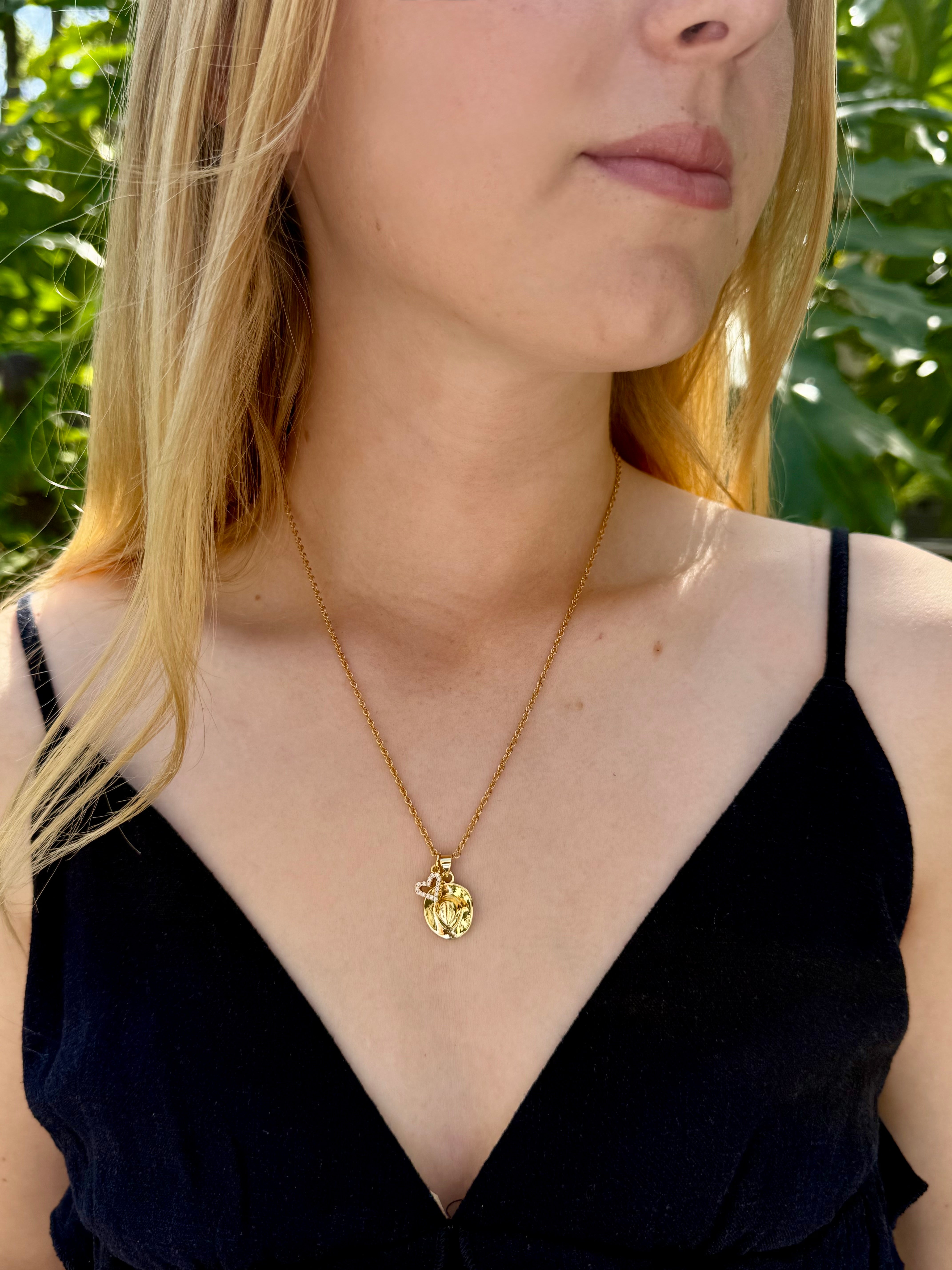 The Cain Cowboy Hat and Heart Necklace