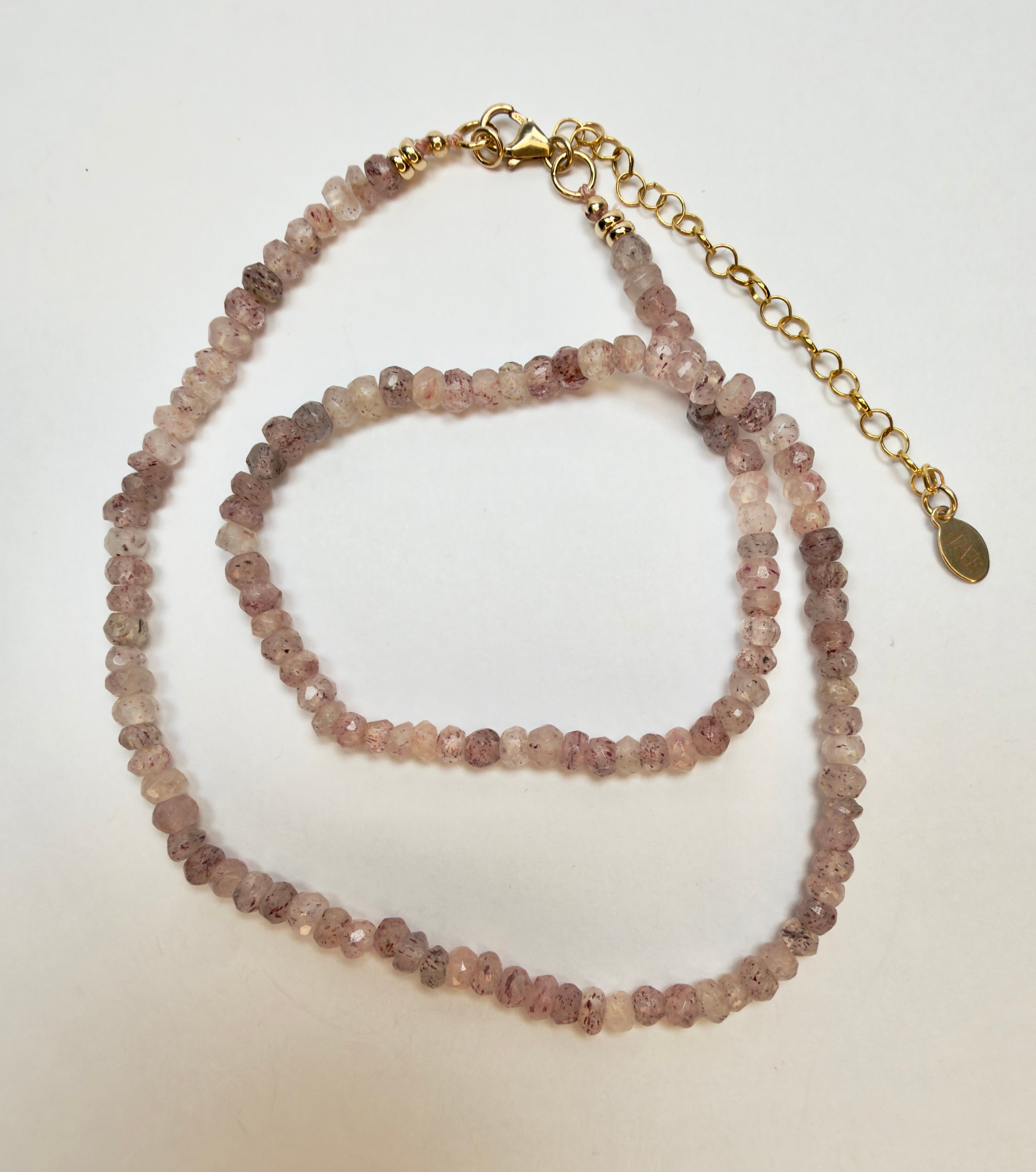 The Winona - Strawberry Quartz Beaded Necklace