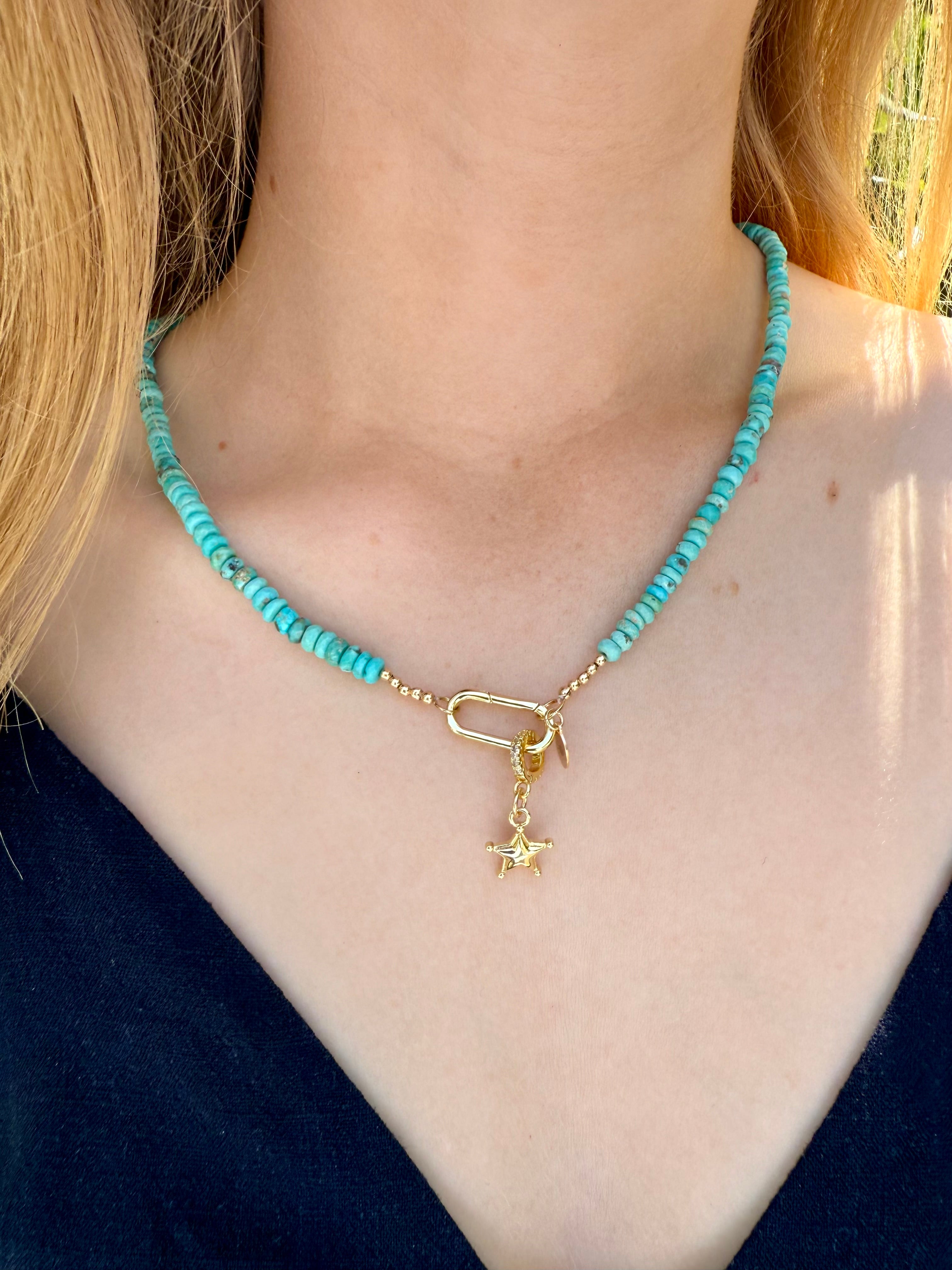 The Judy Turquoise Carabiner Necklace
