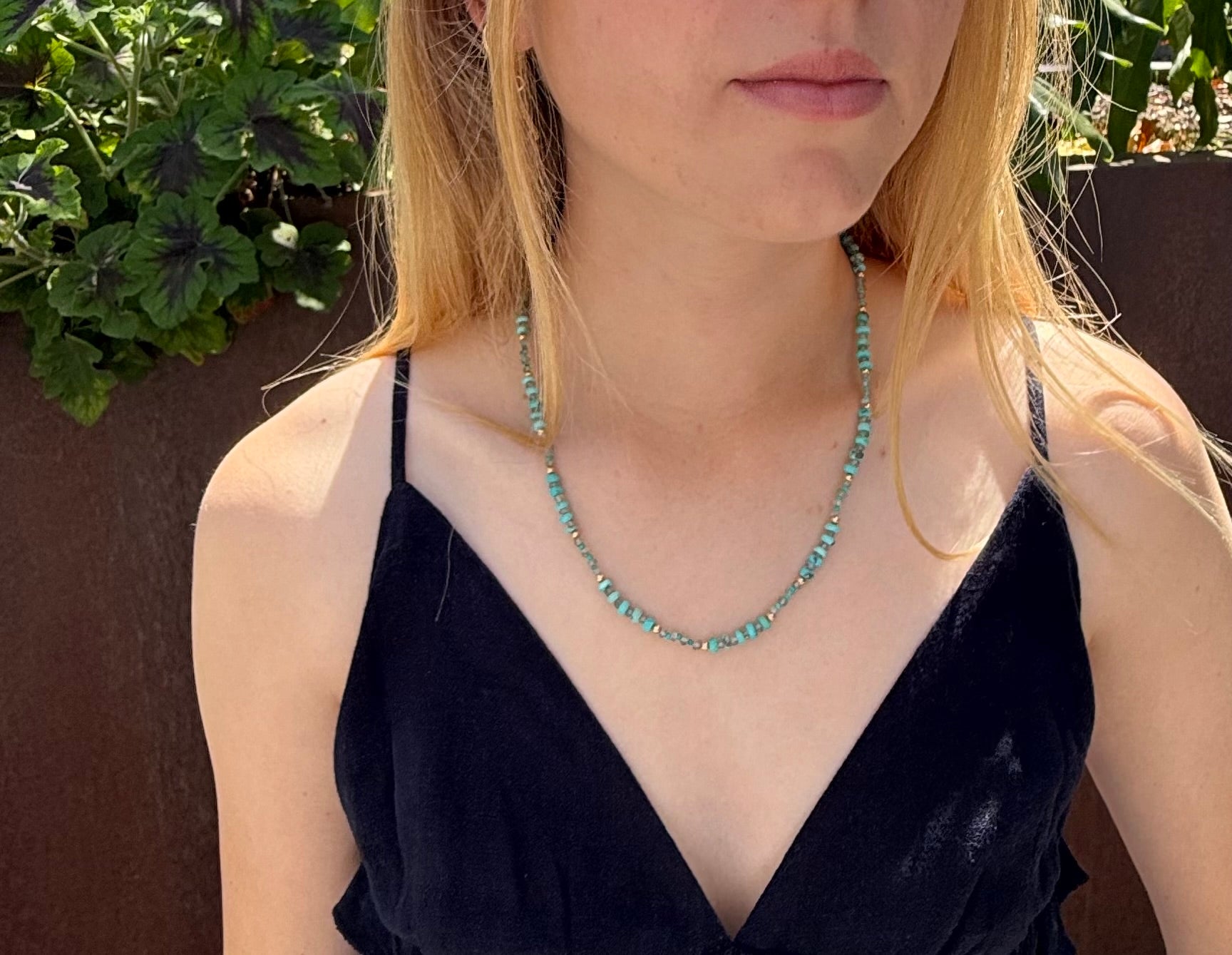 The Laine - Turquoise and Blue Zircon Necklace