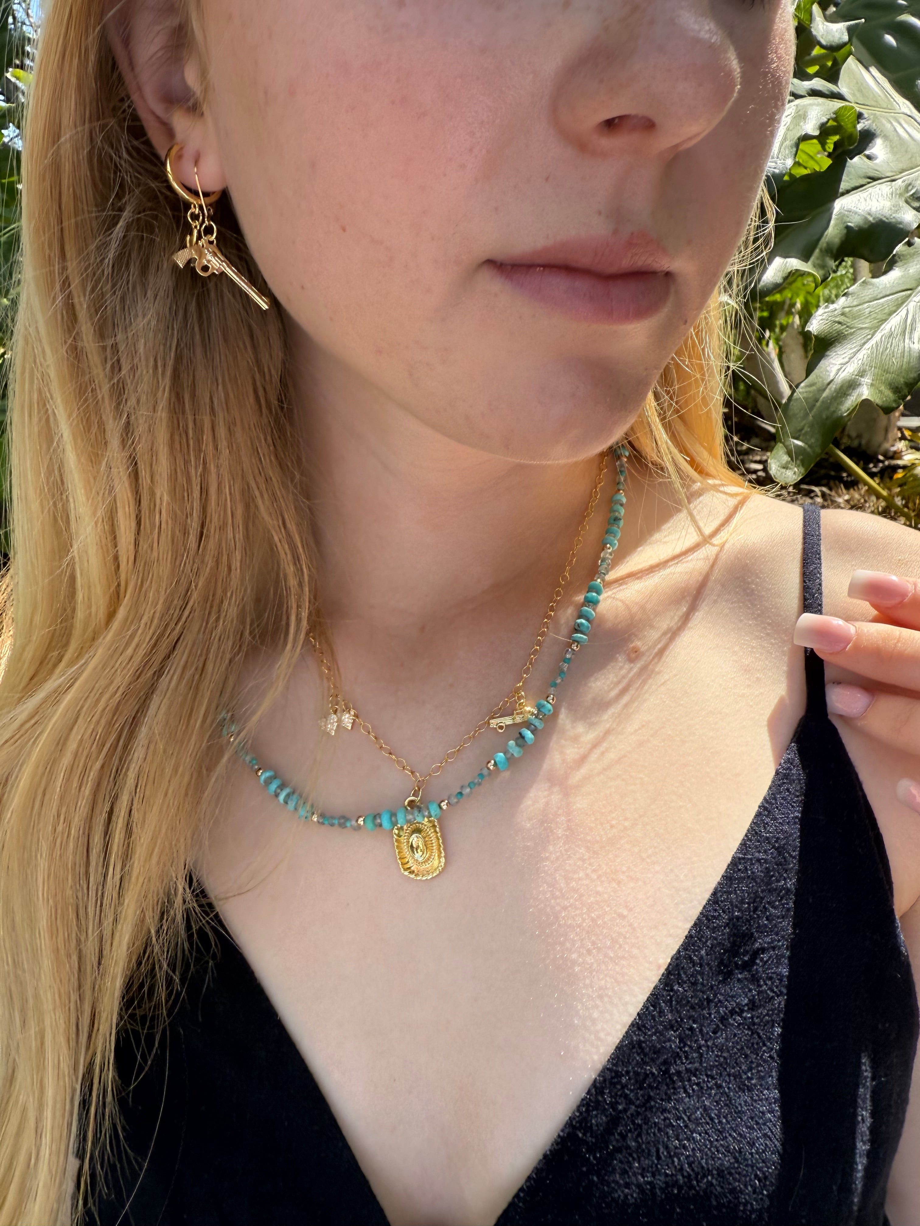 The Heather Huggie Hoop Cactus Earrings