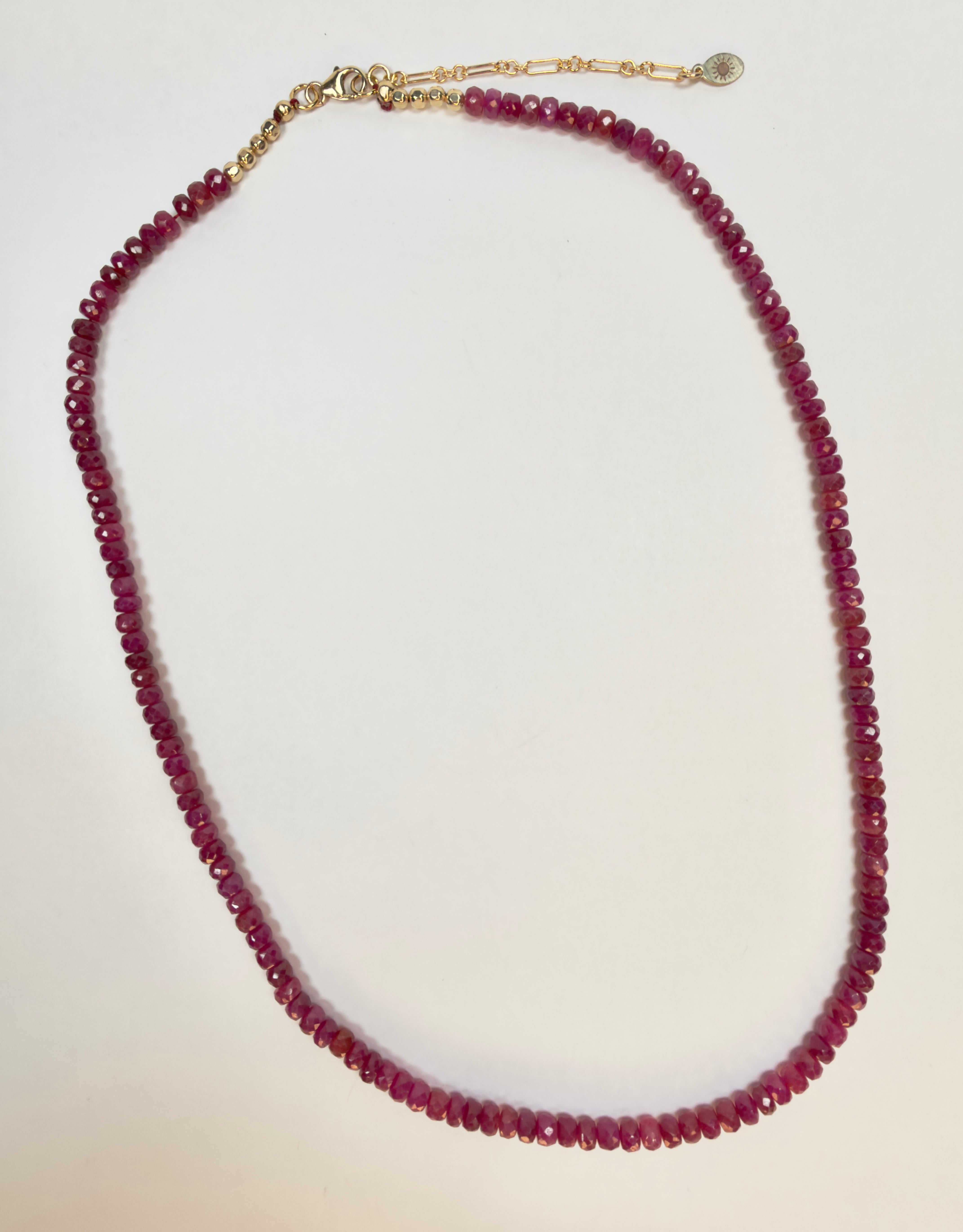 The Roxanne - Ruby and Gold Beaded Necklace