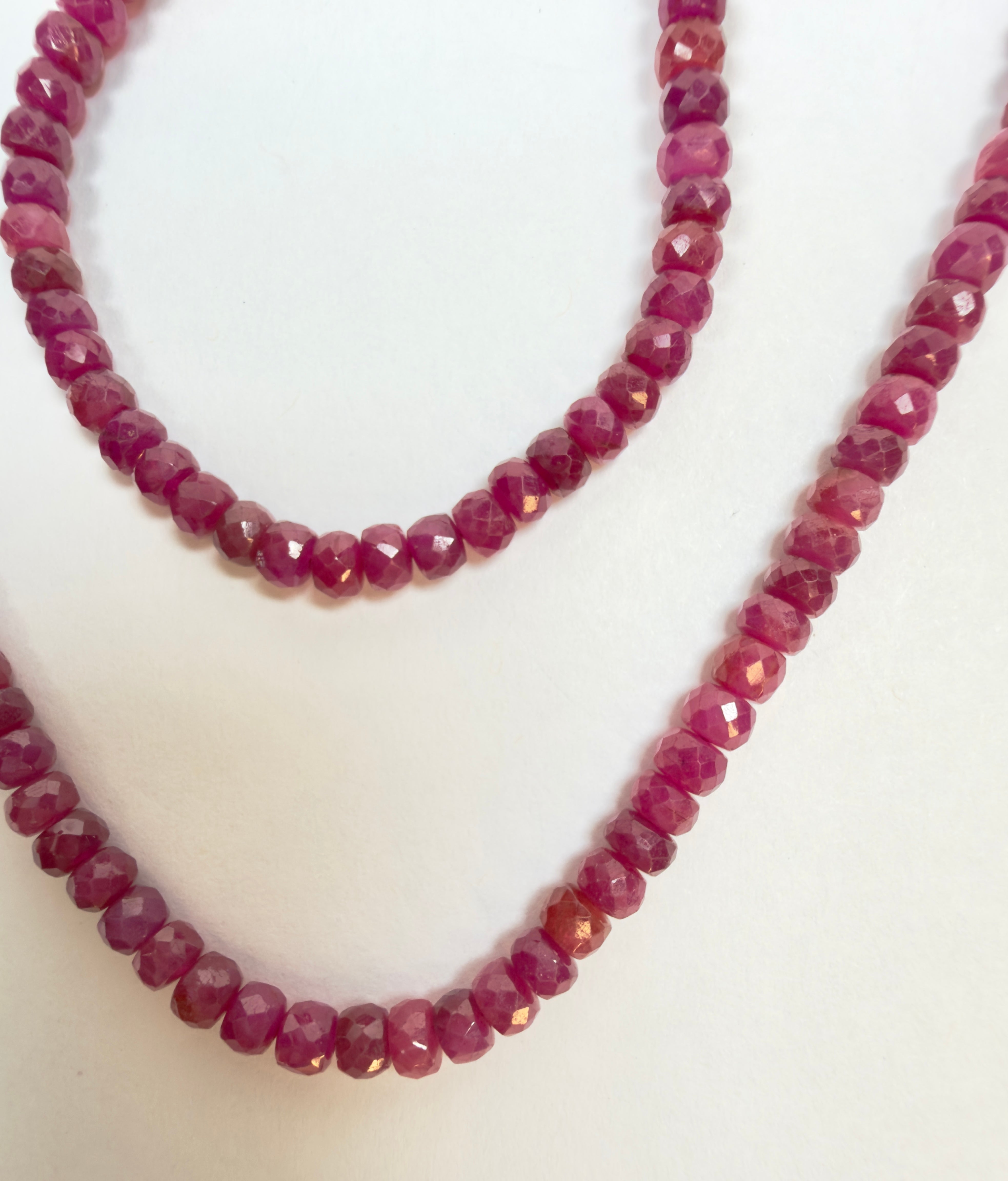 The Roxanne - Ruby and Gold Beaded Necklace