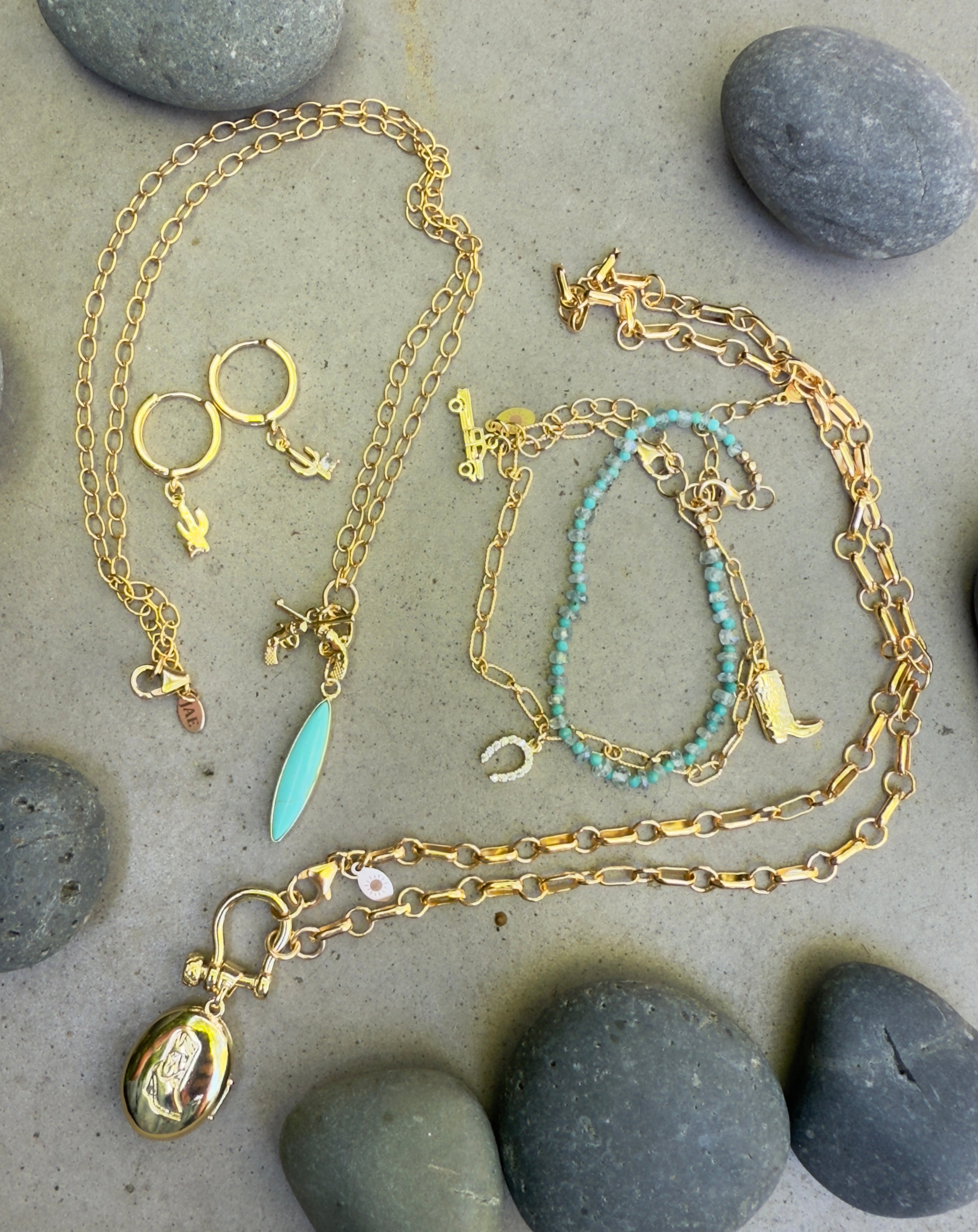 Marquise Shape Turquoise Clip-on Charm