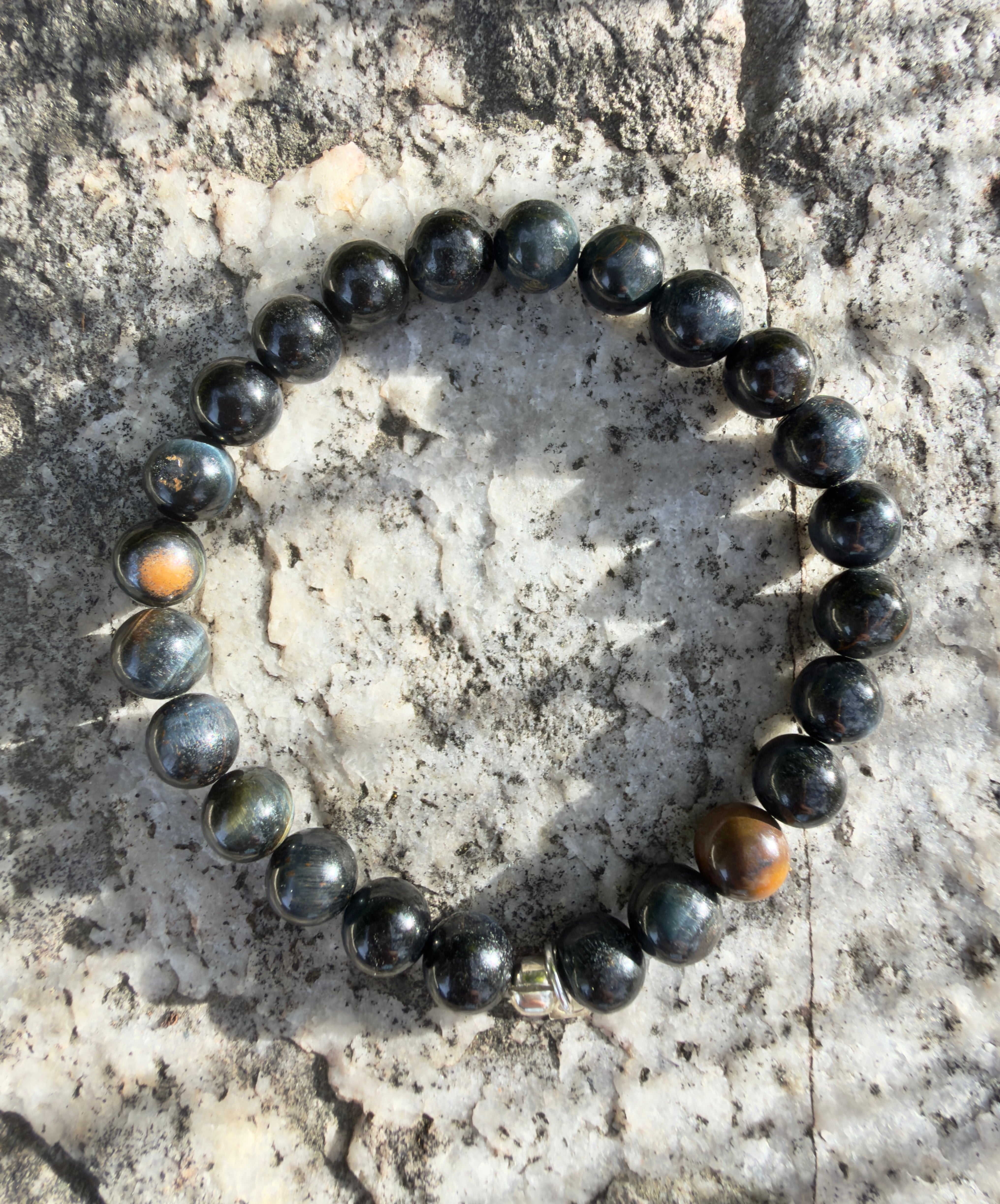 The Lewis - Blue Tiger's Eye Beaded Bracelet