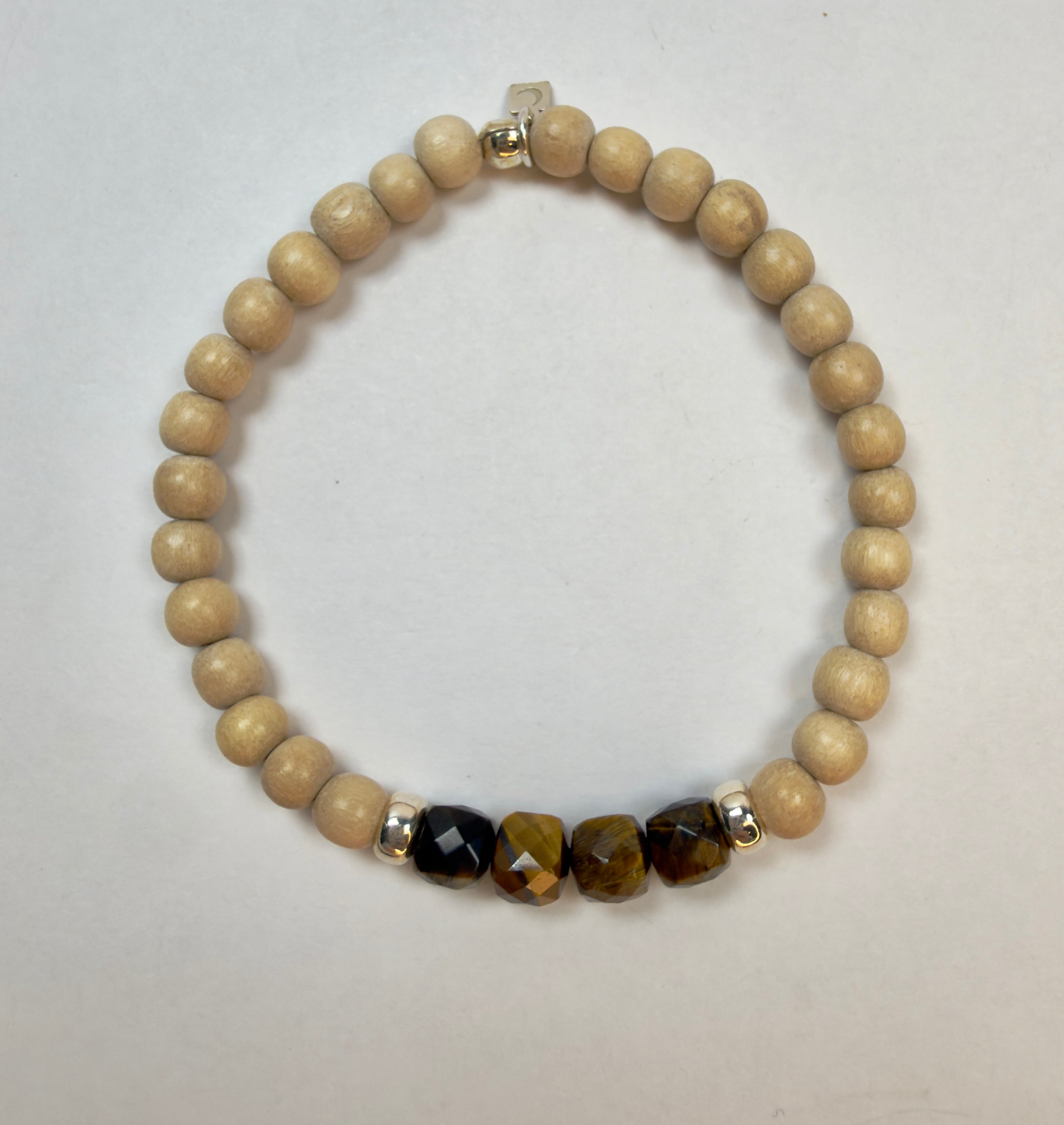 The Paul - Tiger's Eye and Natural Wood Beaded Bracelet