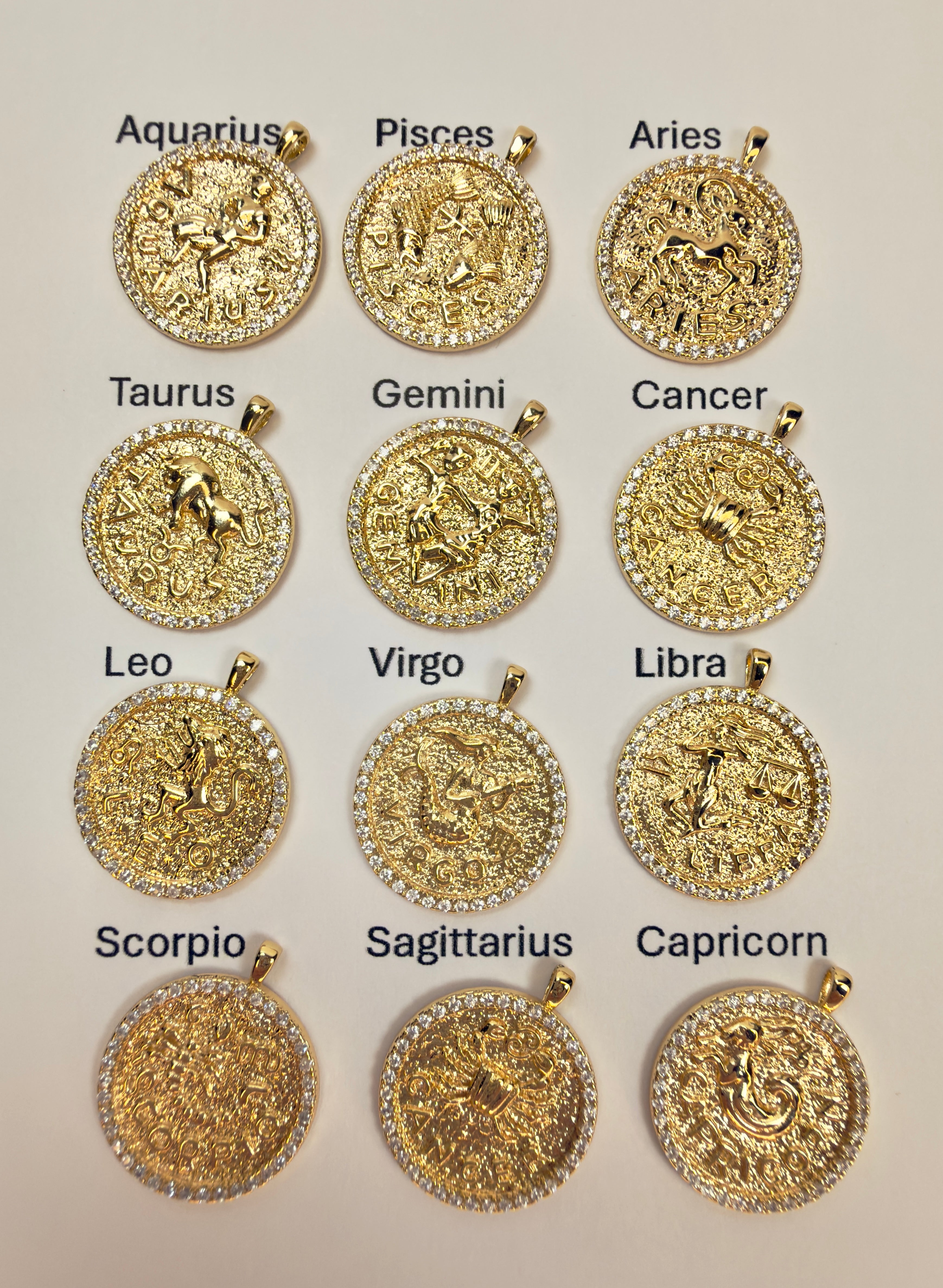 Zodiac Pendant Necklace - 18" Inch Length