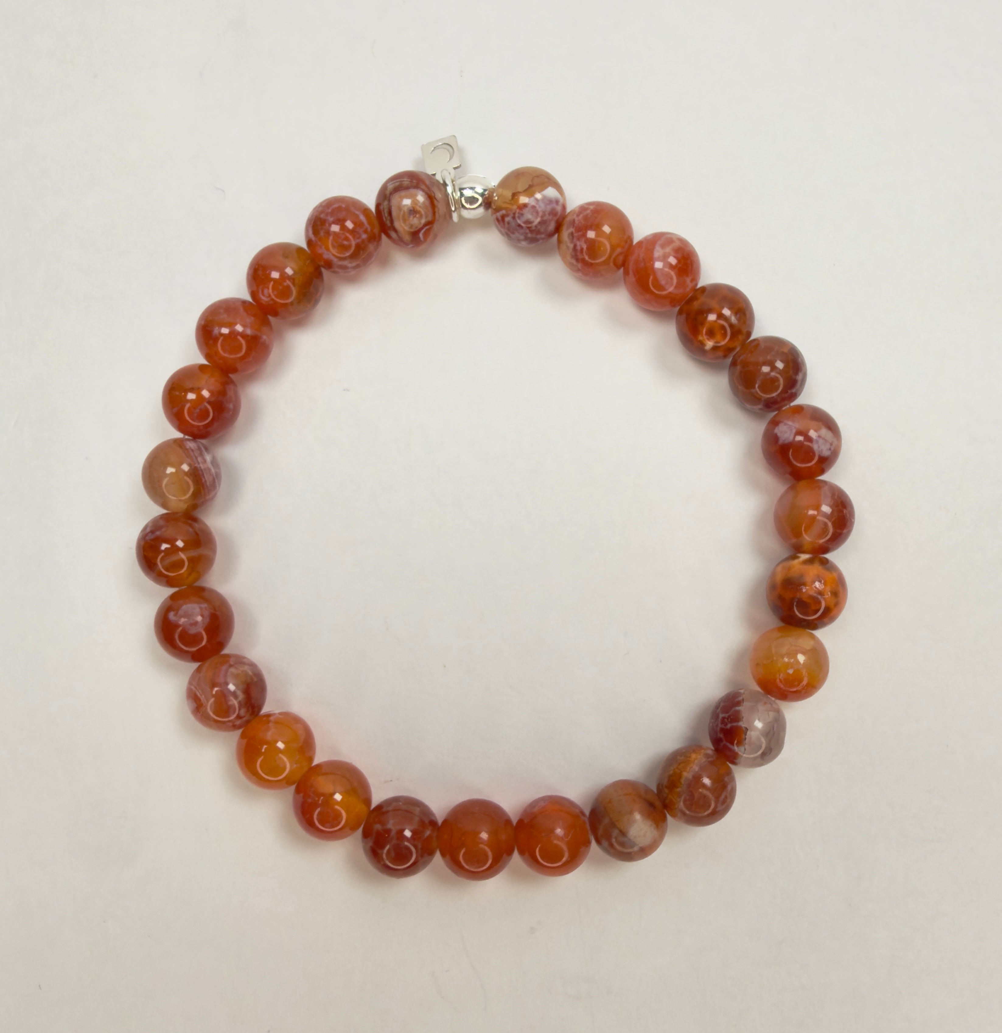 The Rainn - Fire Crackle Agate Beaded Bracelet