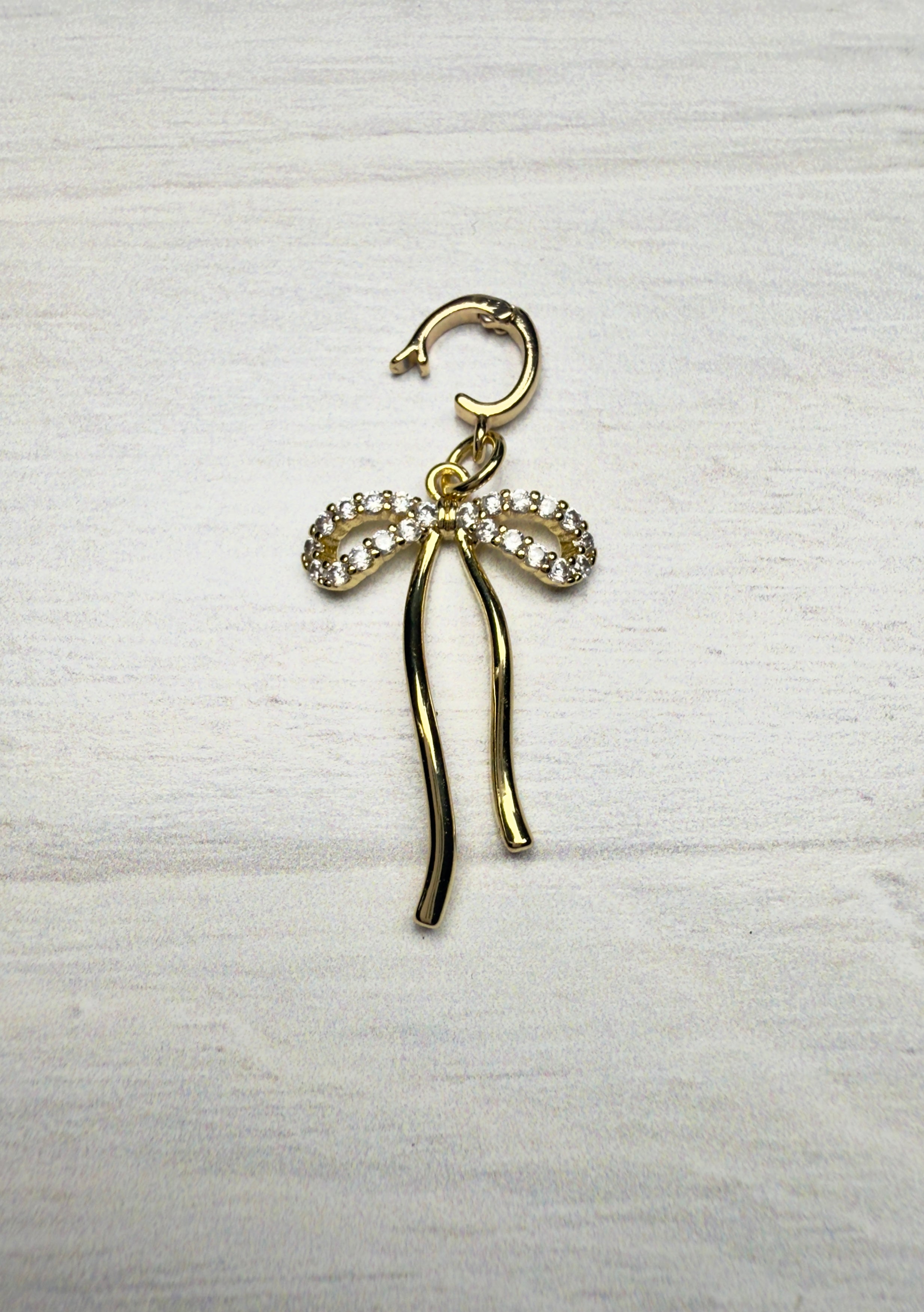 The Clark - Gold and Cubic Zirconia Long Tail Clip-on Charm