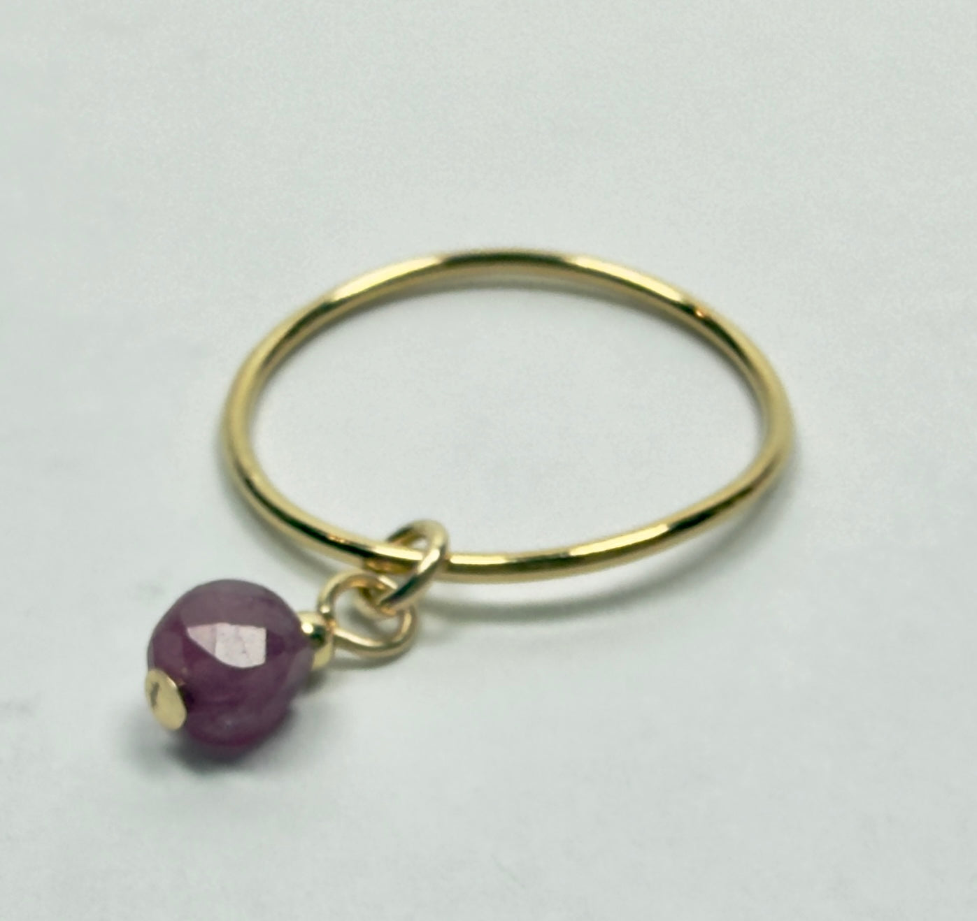 Dangling Pink Tourmaline Gemstone Ring