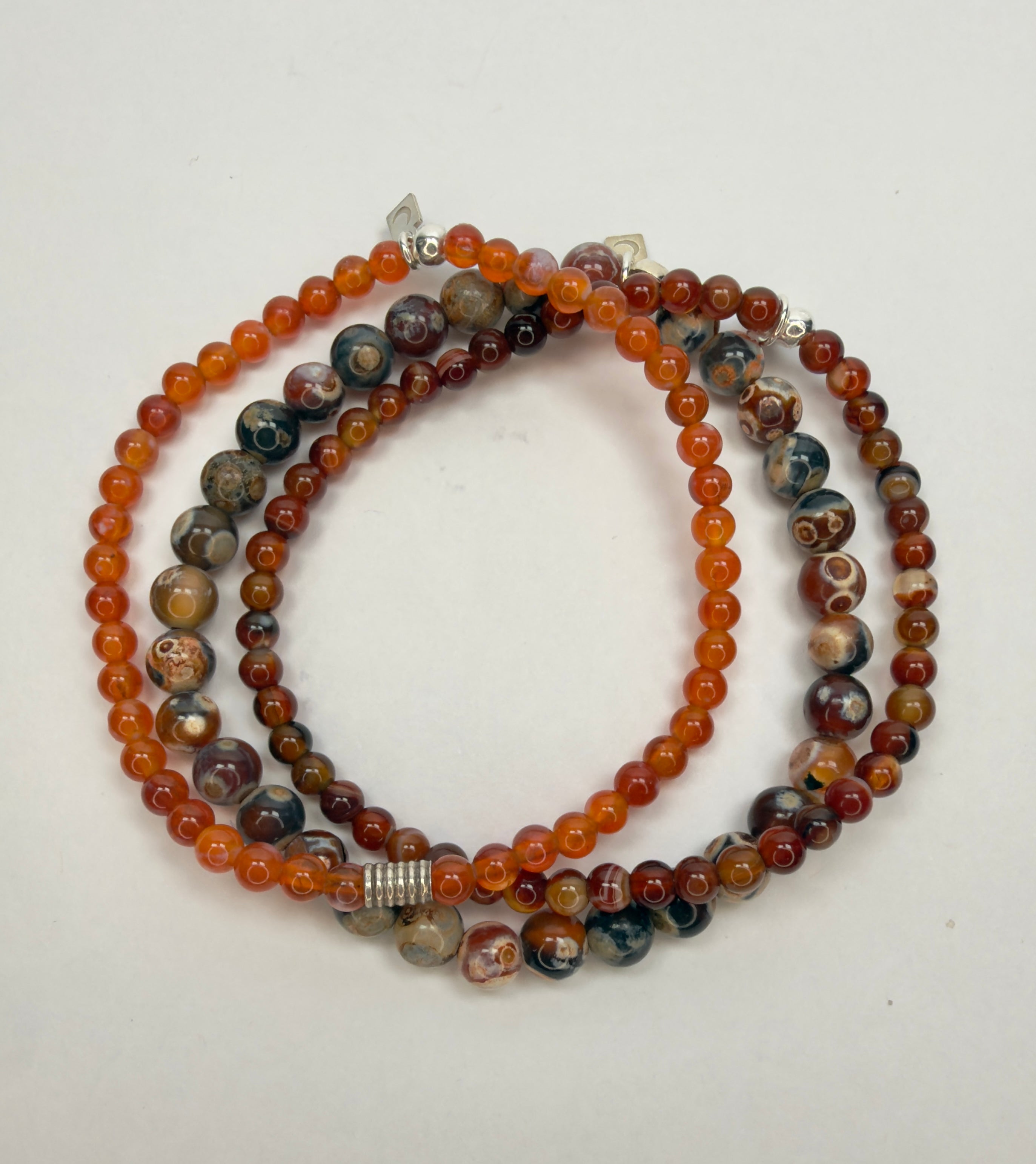 The Patrick - Red Agate Beaded Bracelet