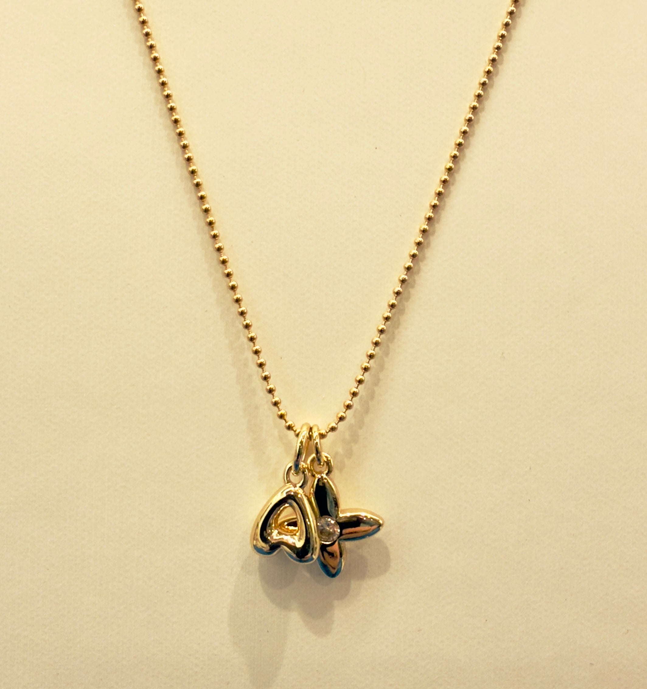Customized - BW, Puff Initial Necklace Customized with Charms