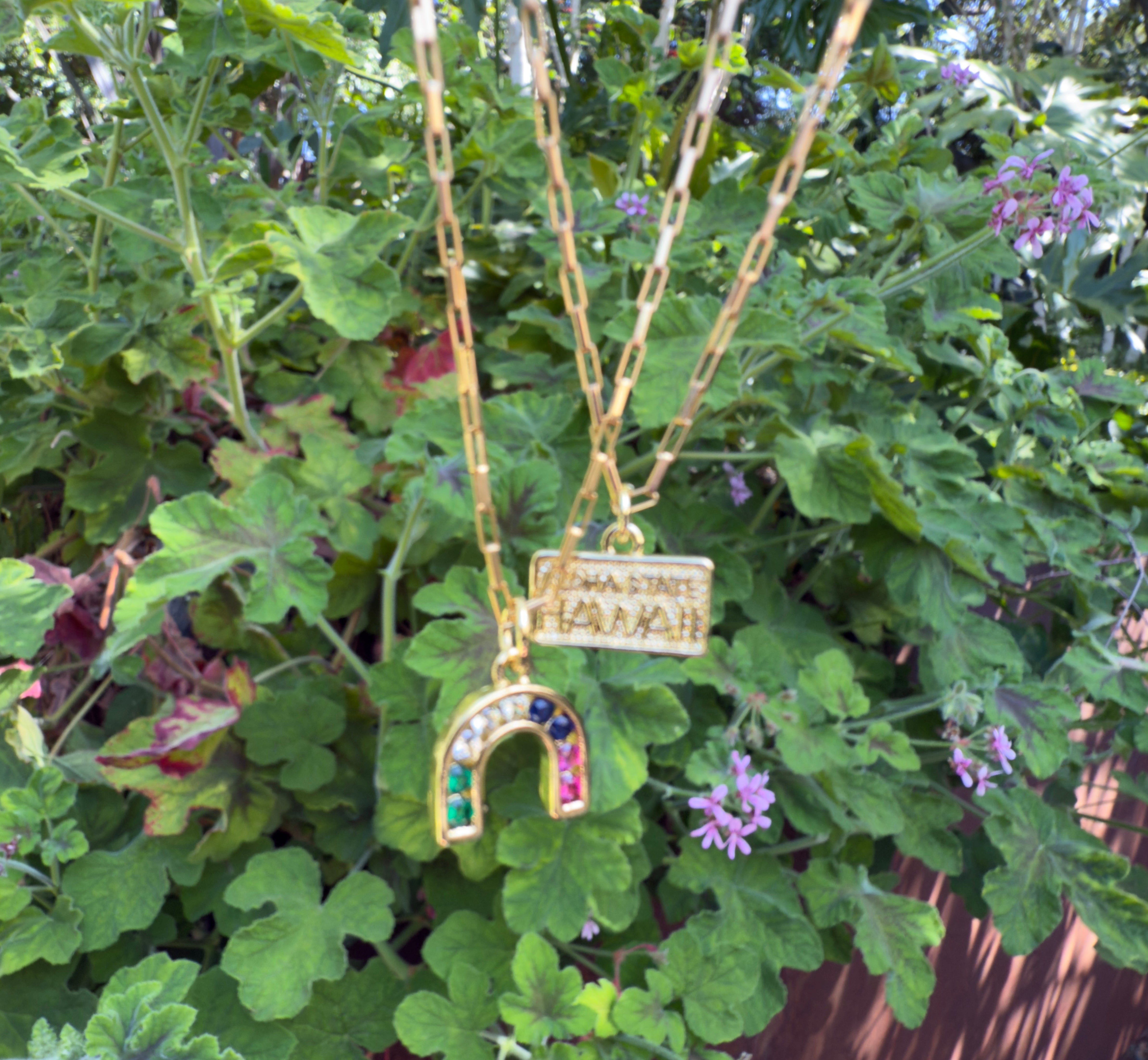 Hawaii License Plate Charm Necklace