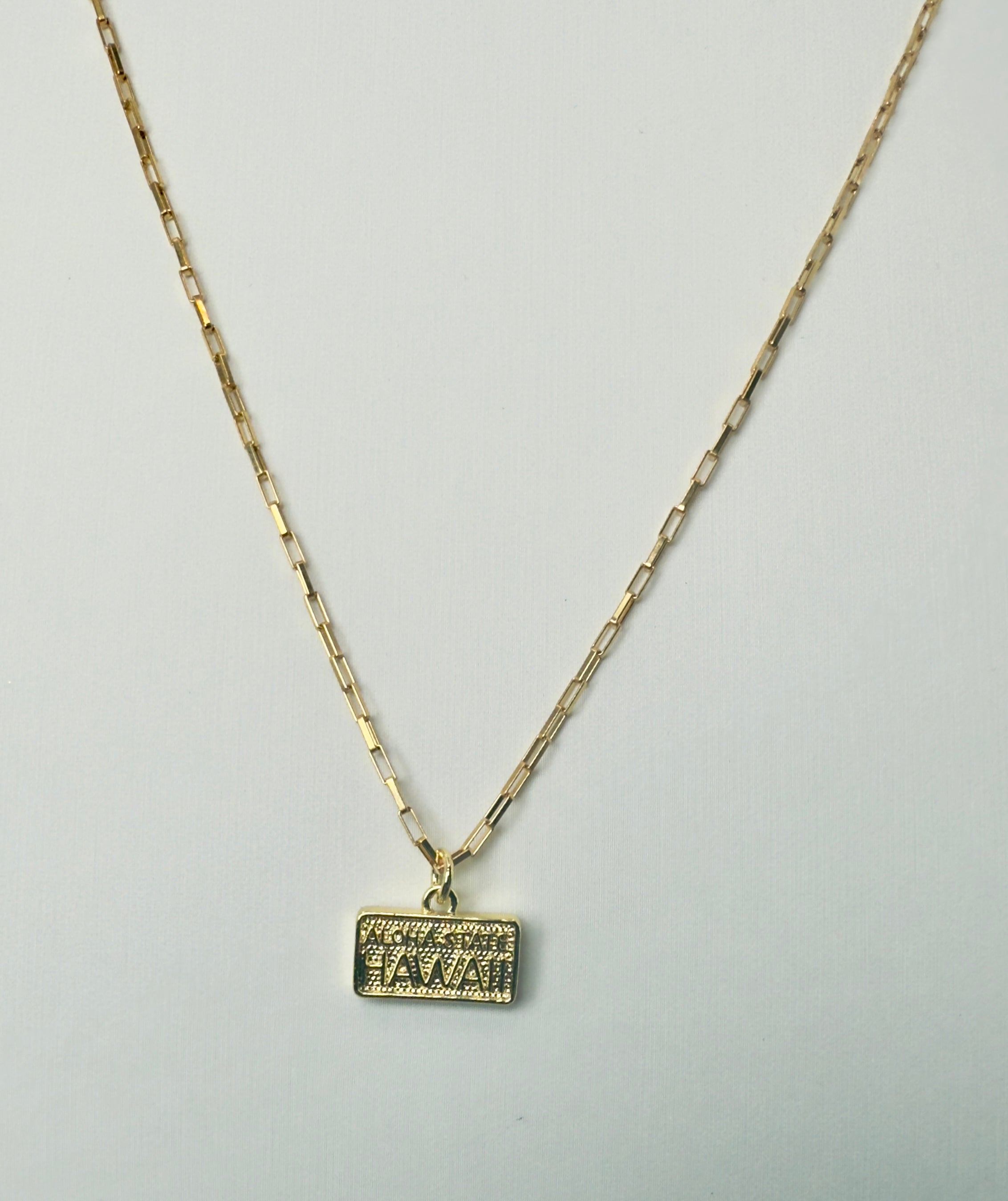 Hawaii License Plate Charm Necklace