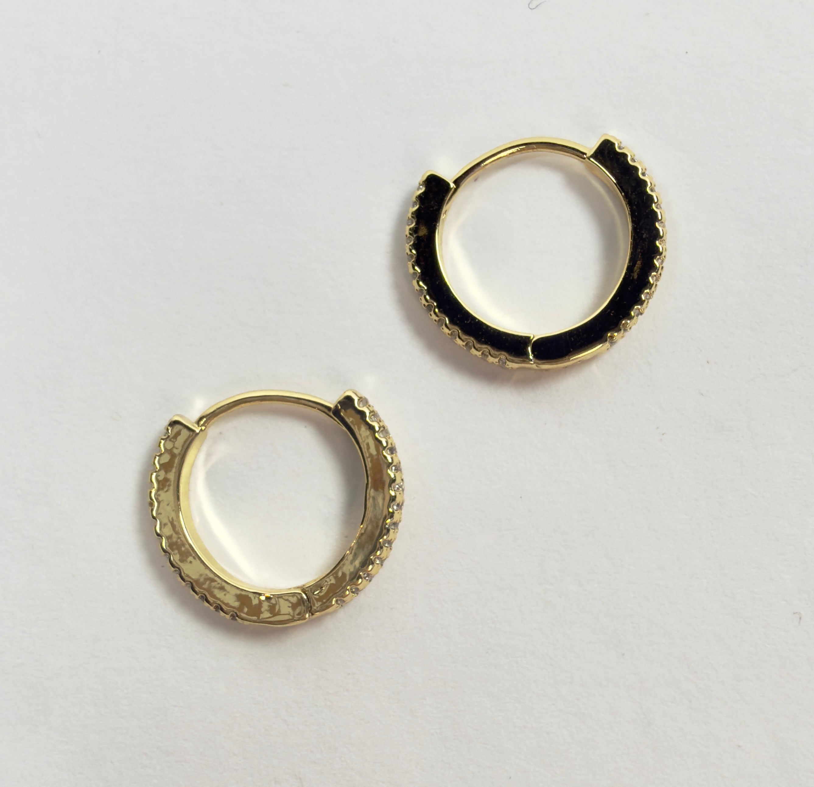 The Campbell - Cubic Zirconia Huggie Hoop Earrings