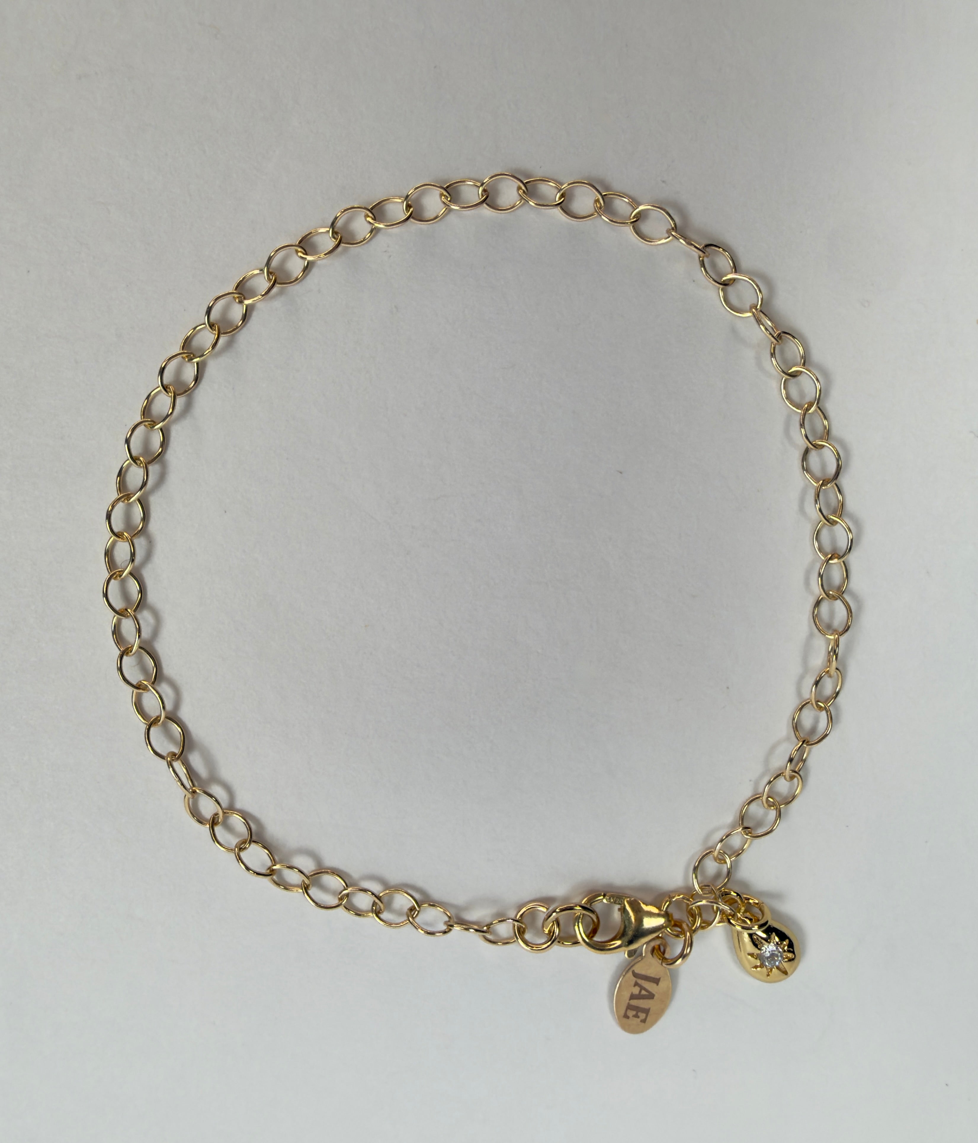 The Blake - Cable Chain with Teardrop Charm Bracelet