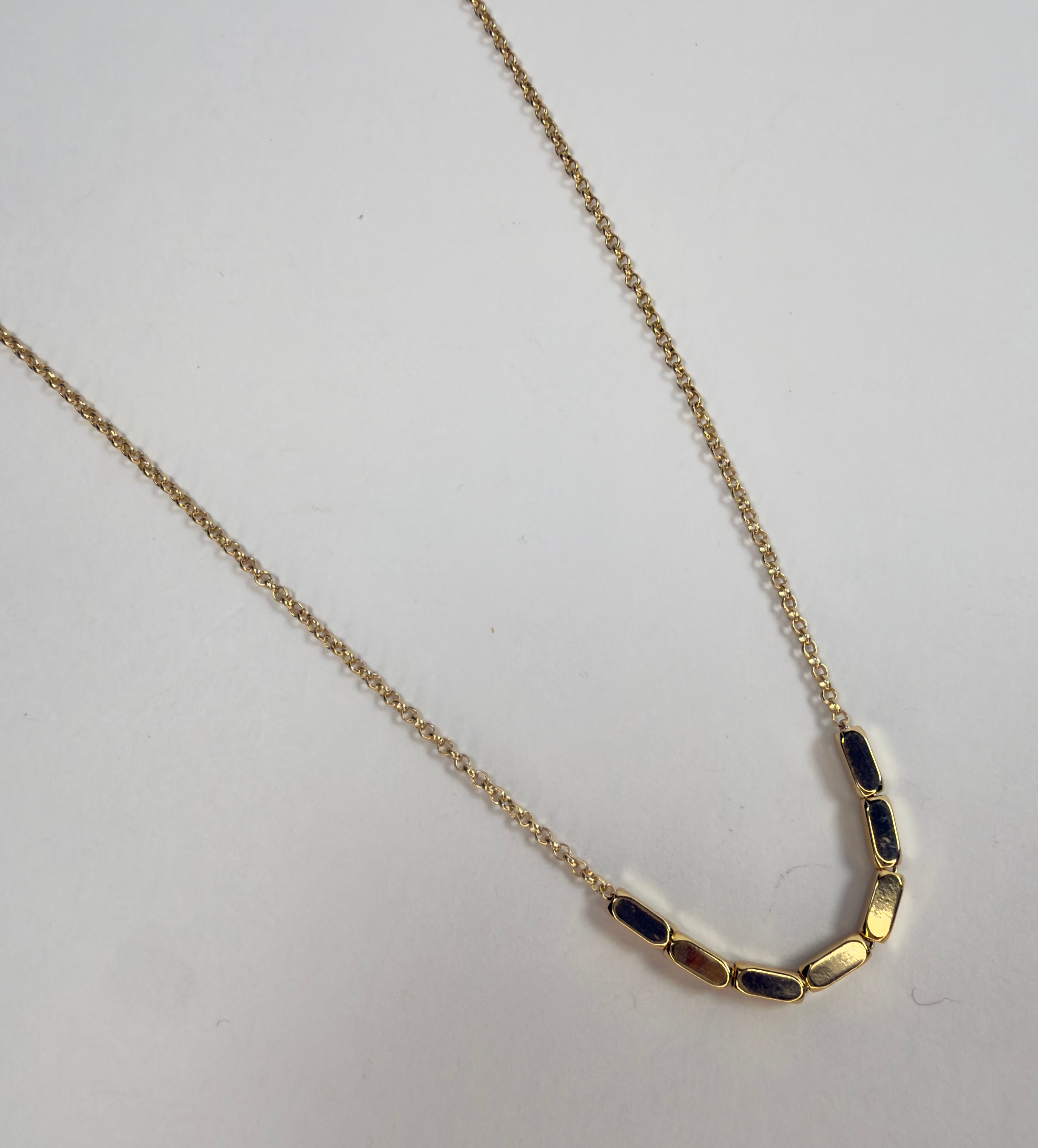 The Collins - Rectangular Bead and Chain Necklace