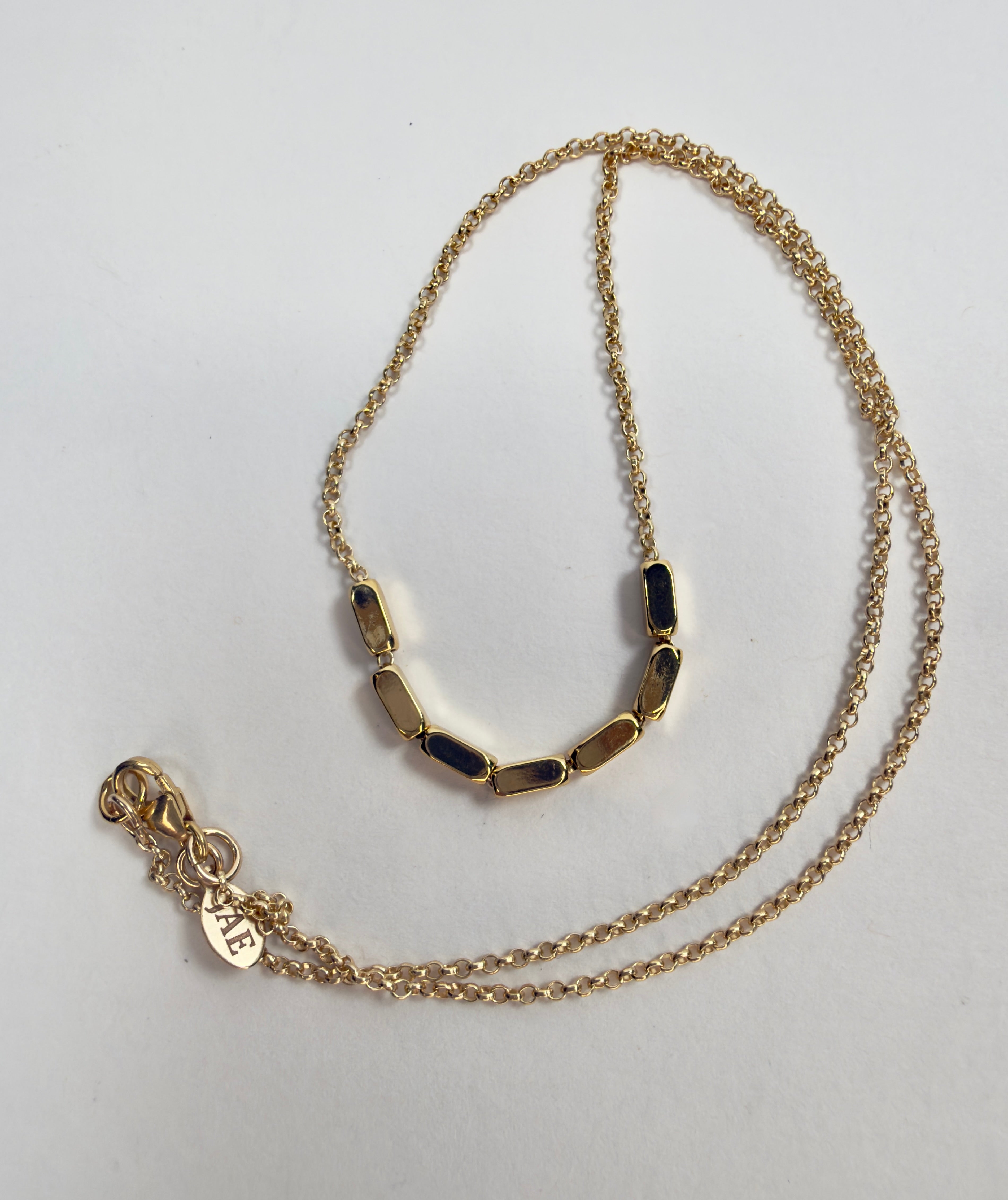 The Collins - Rectangular Bead and Chain Necklace