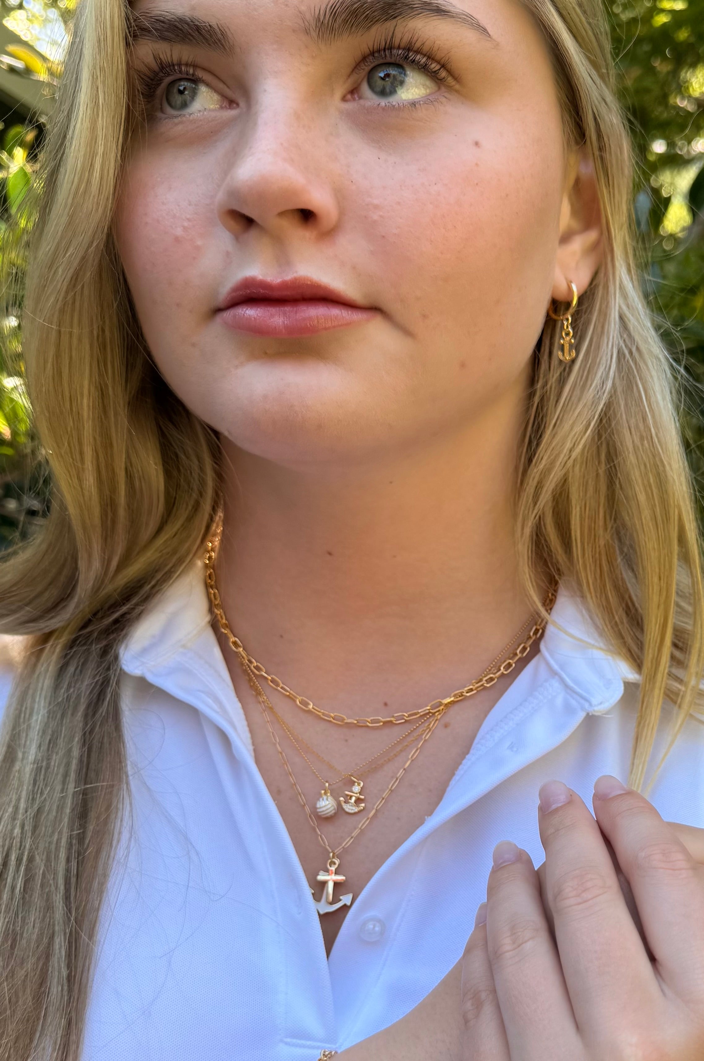 The Whitney - Dainty Anchor with Cubic Zirconia Accents