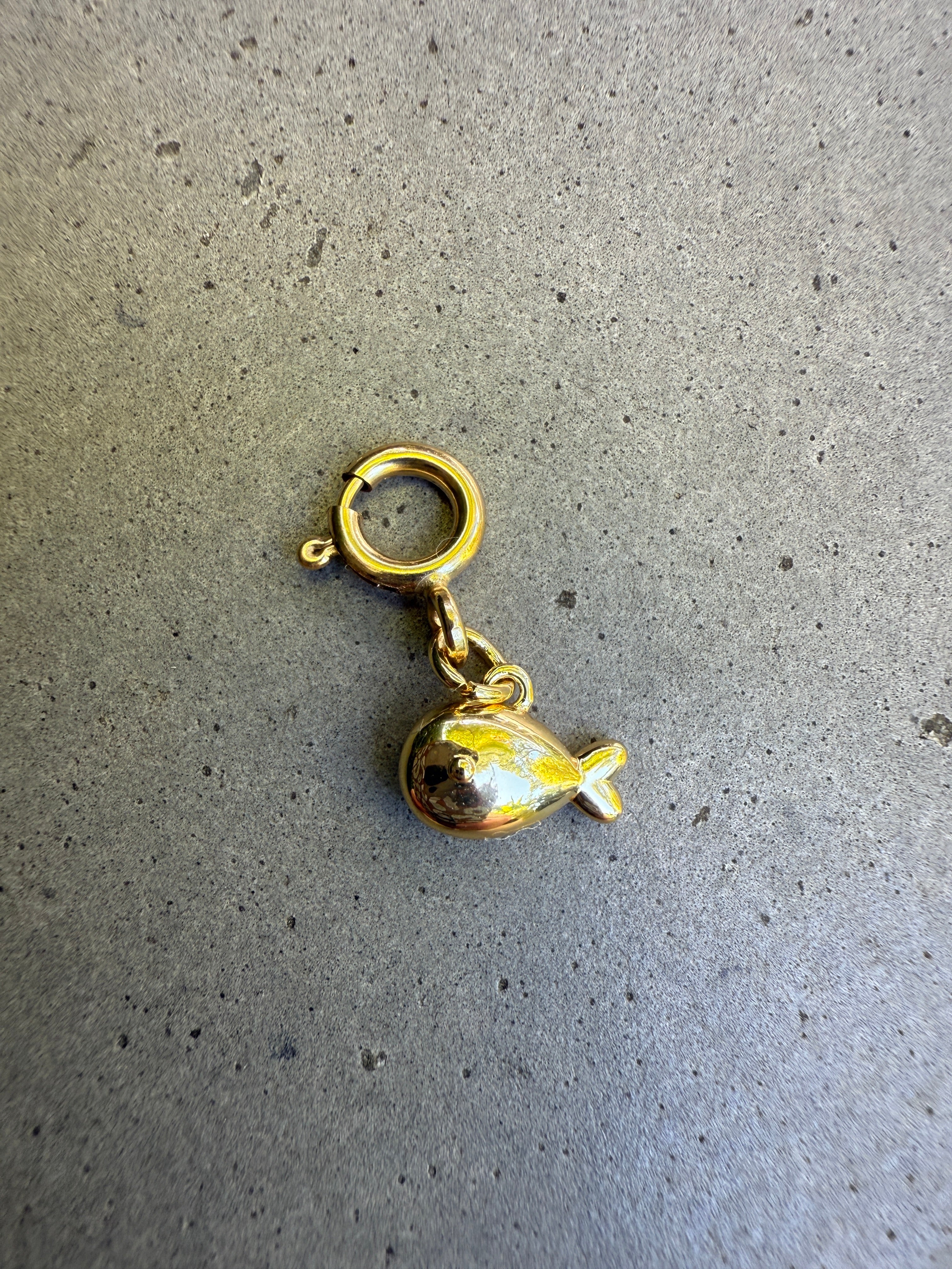 Gold Fish Charm with Clip-on Connector