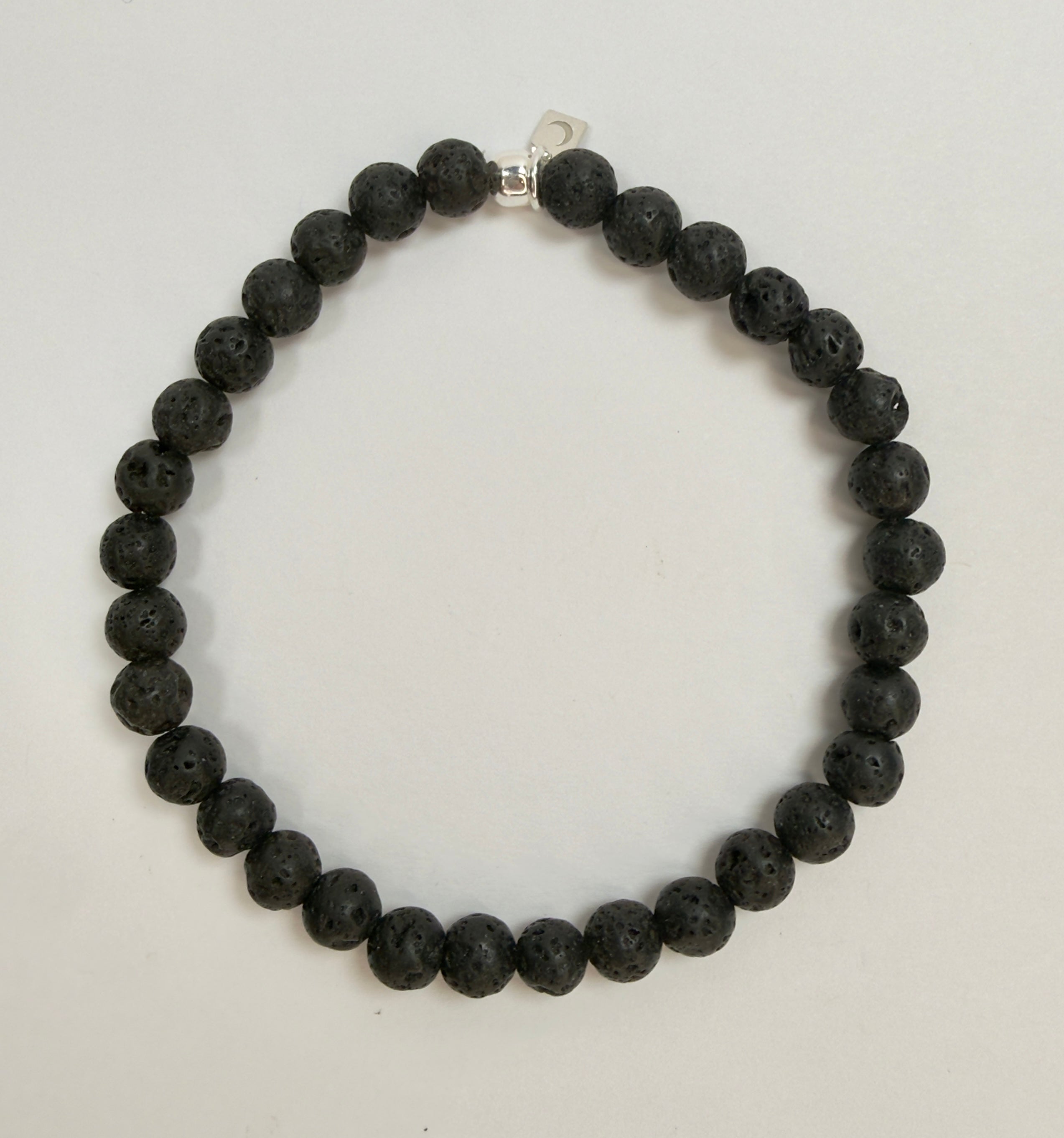 The Essentials - Lava Rock Beaded Bracelet in Black