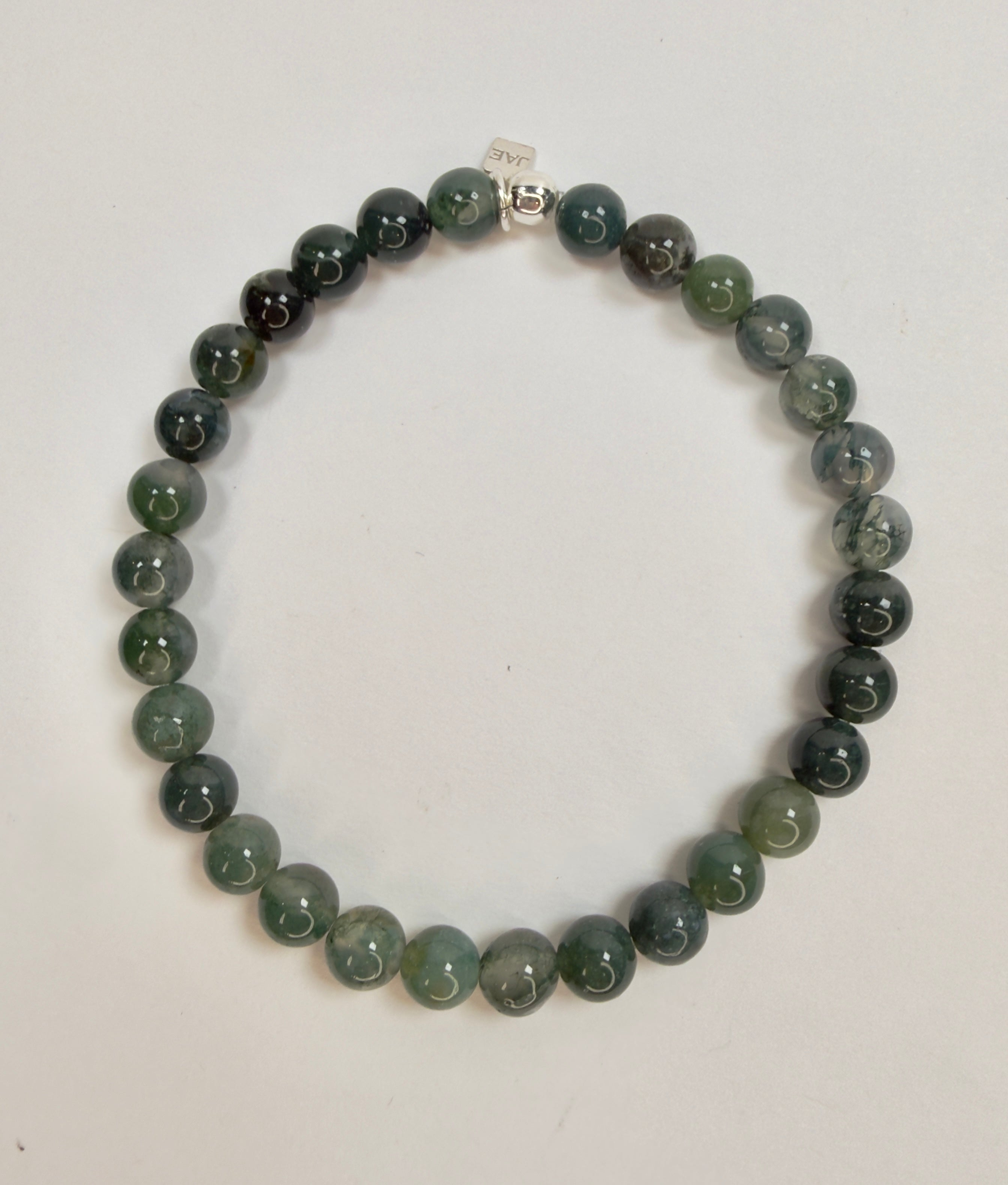 The Tyson - Moss Agate Beaded Bracelet