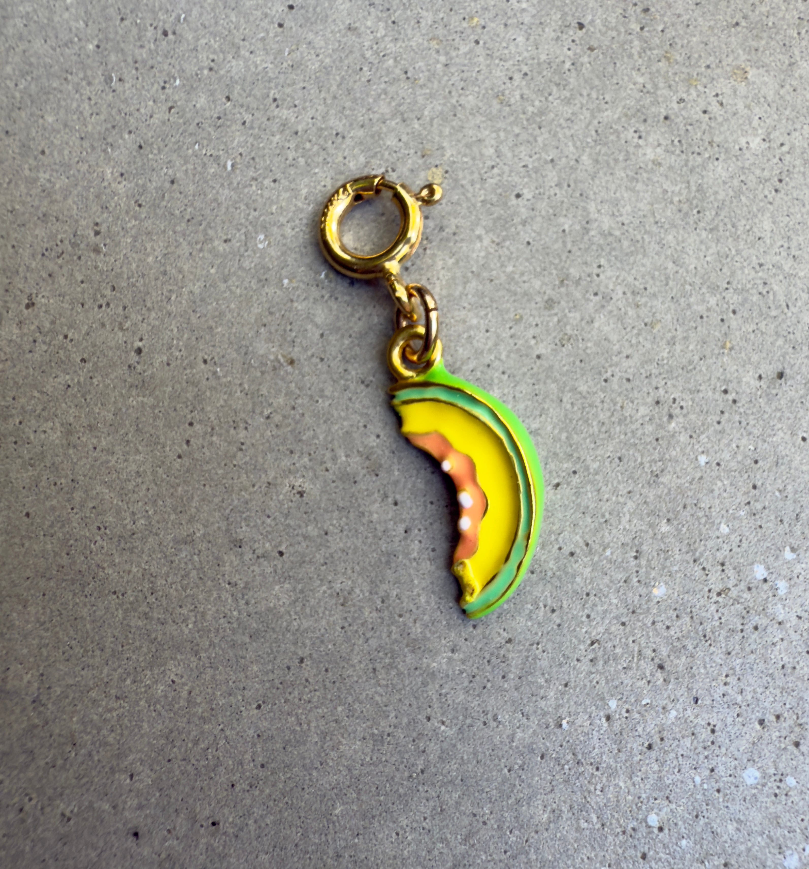 Cantaloupe Slice Charm with Clip-on Connector