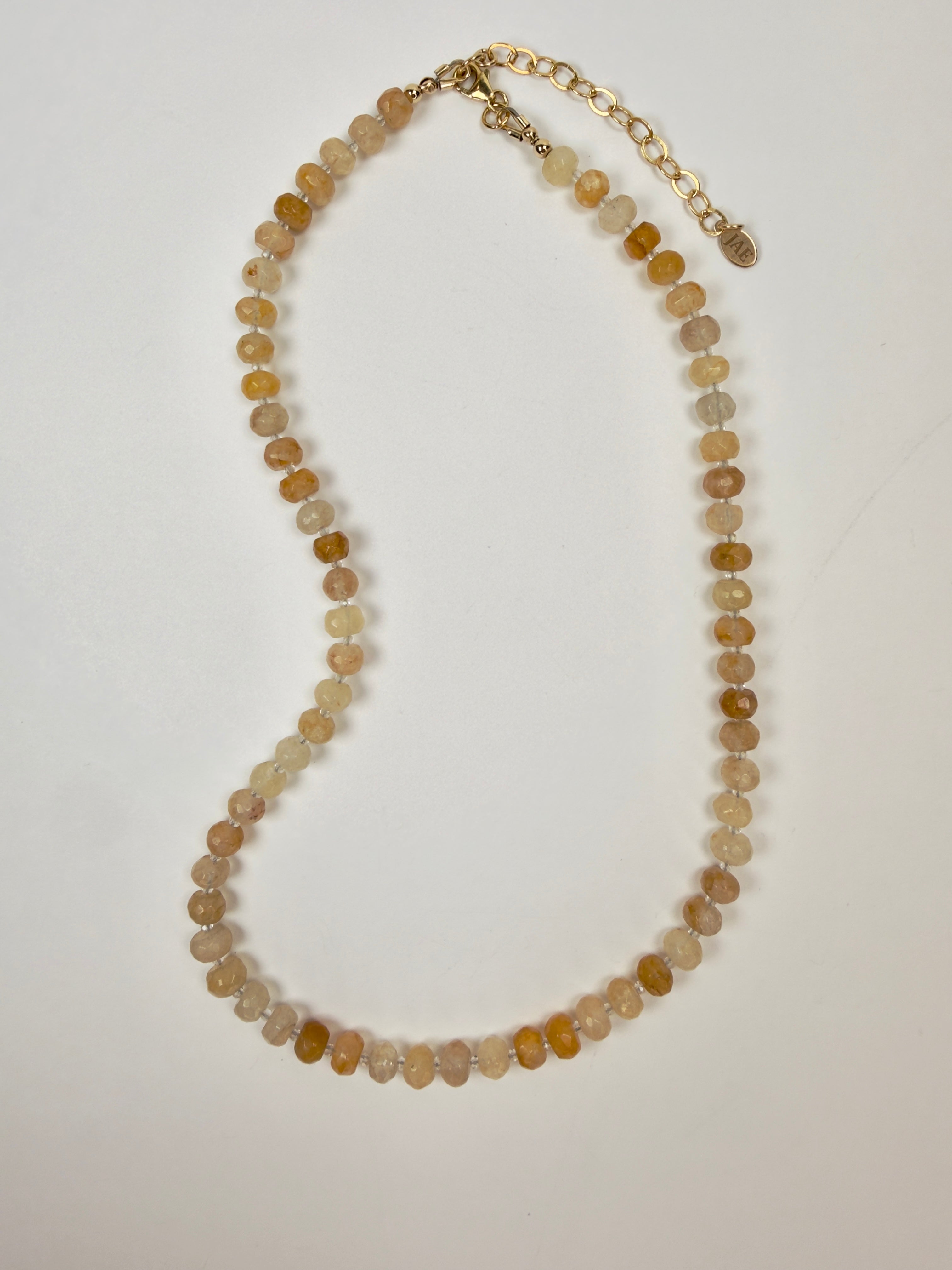 The Camilla - Yellow Iron Quartz and White Topaz Beaded Necklace