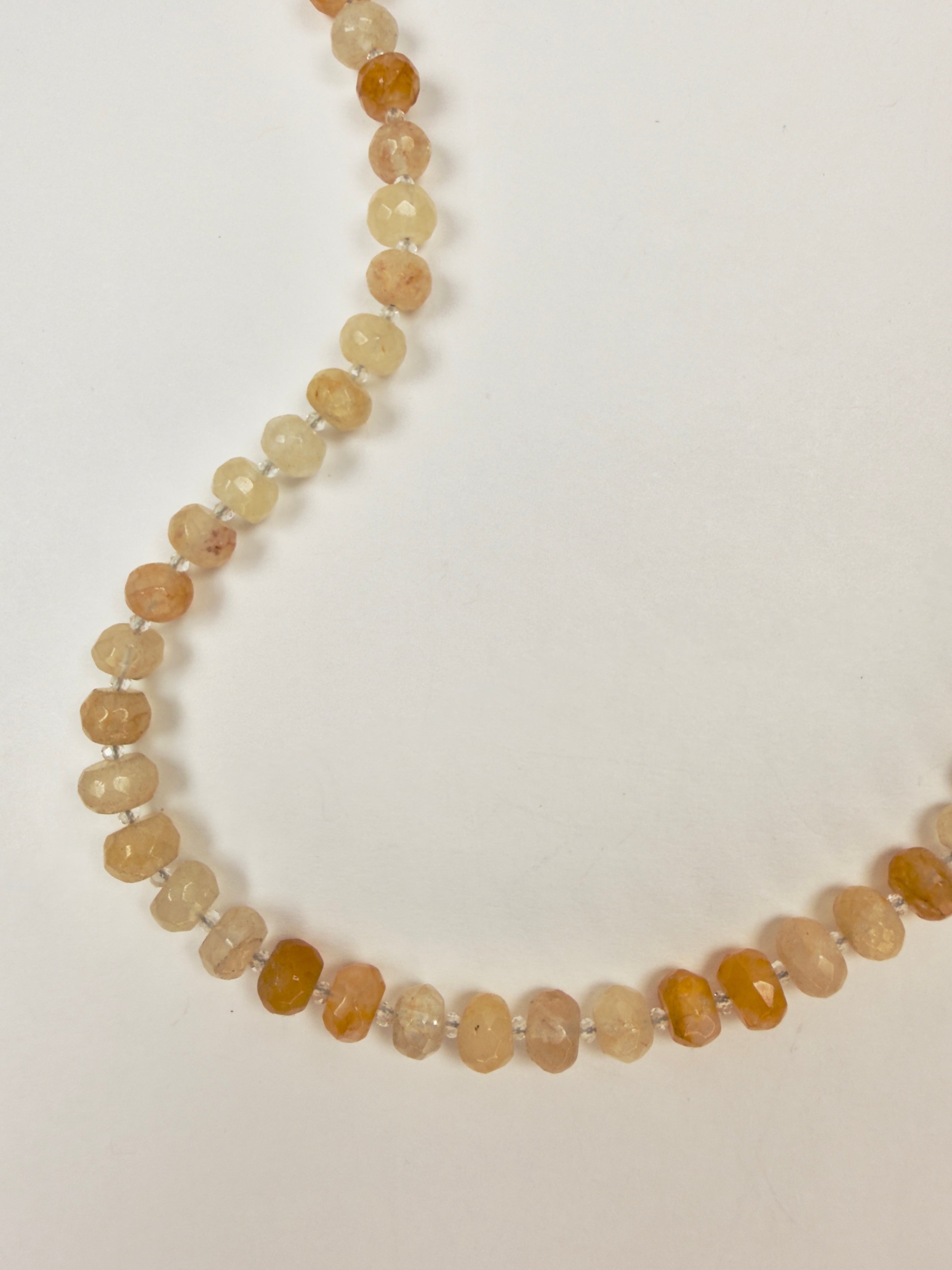 The Camilla - Yellow Iron Quartz and White Topaz Beaded Necklace