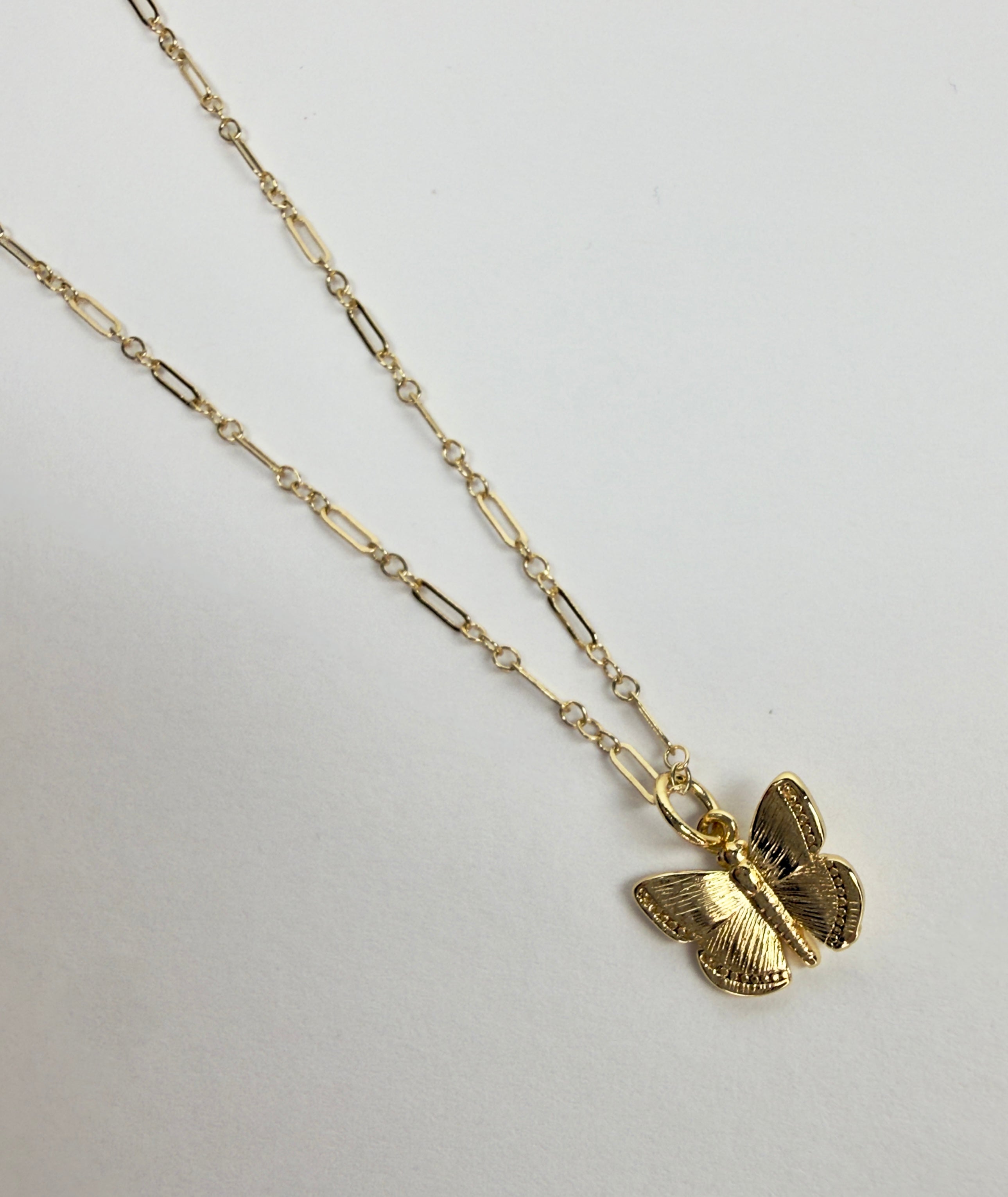The Agatha - Dainty Golden Butterfly Charm Necklace