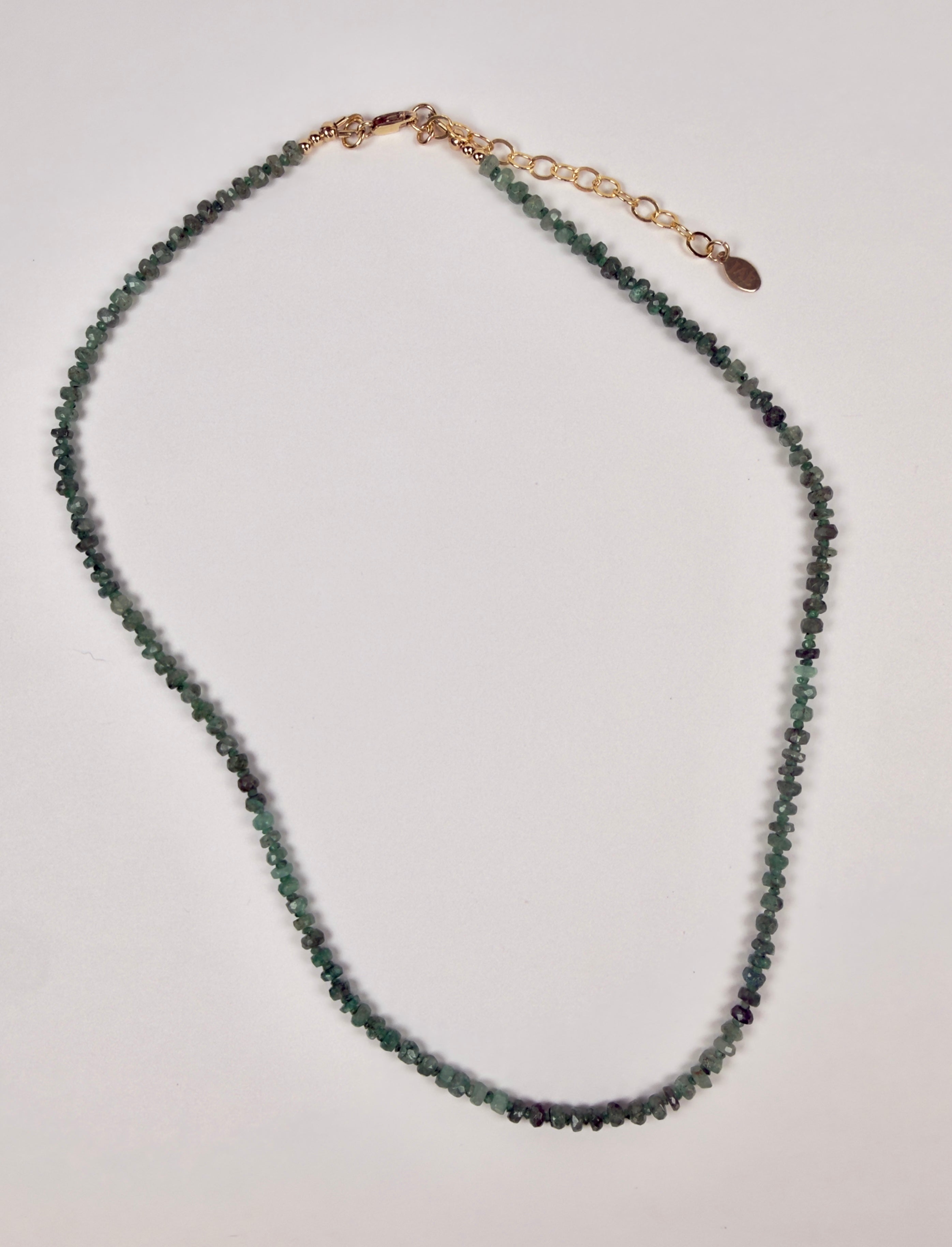 The Fern - Emerald Beaded Necklace, "One-Of-A-KInd"
