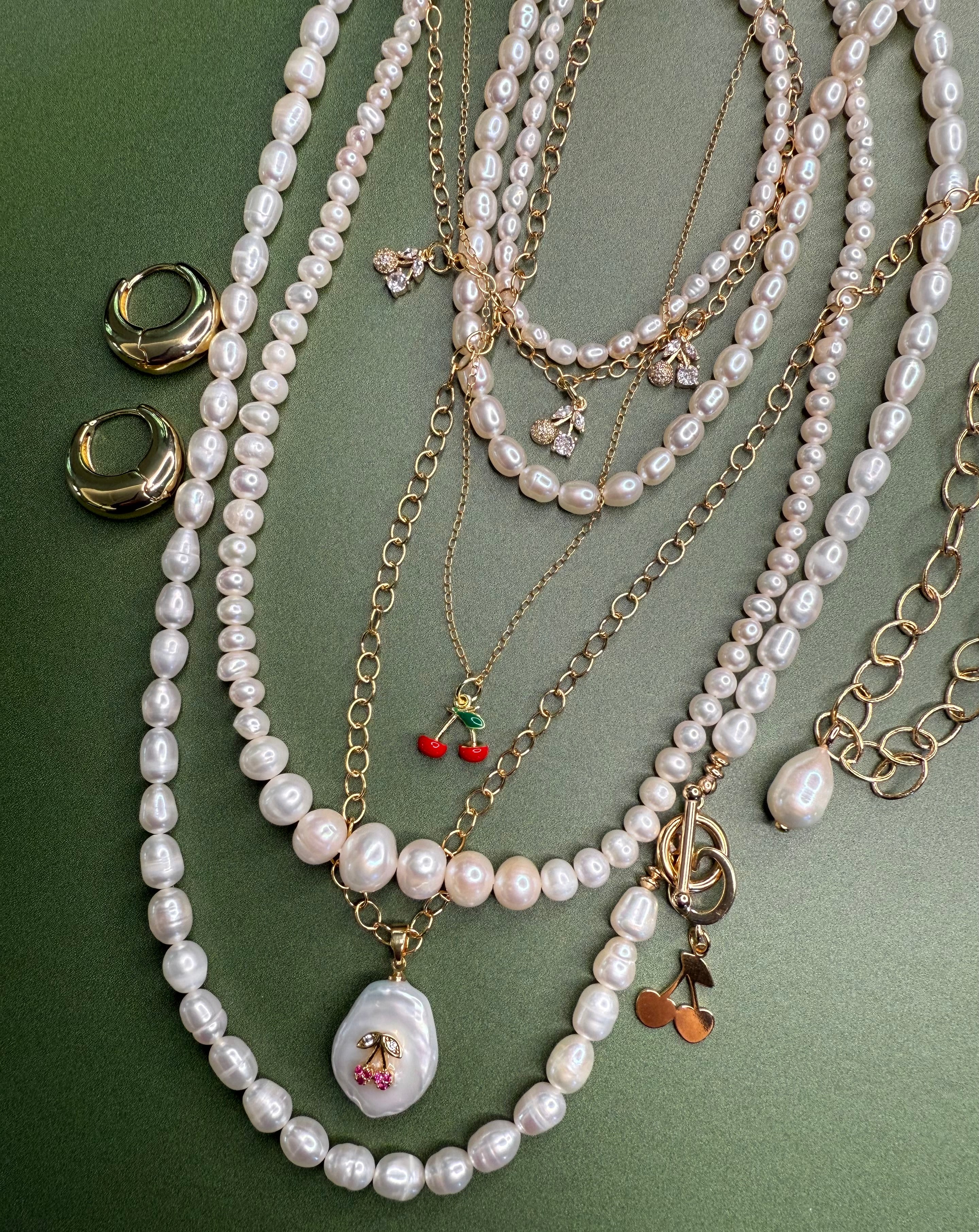 "The Jennifer" Freshwater Pearl Cherry Necklace