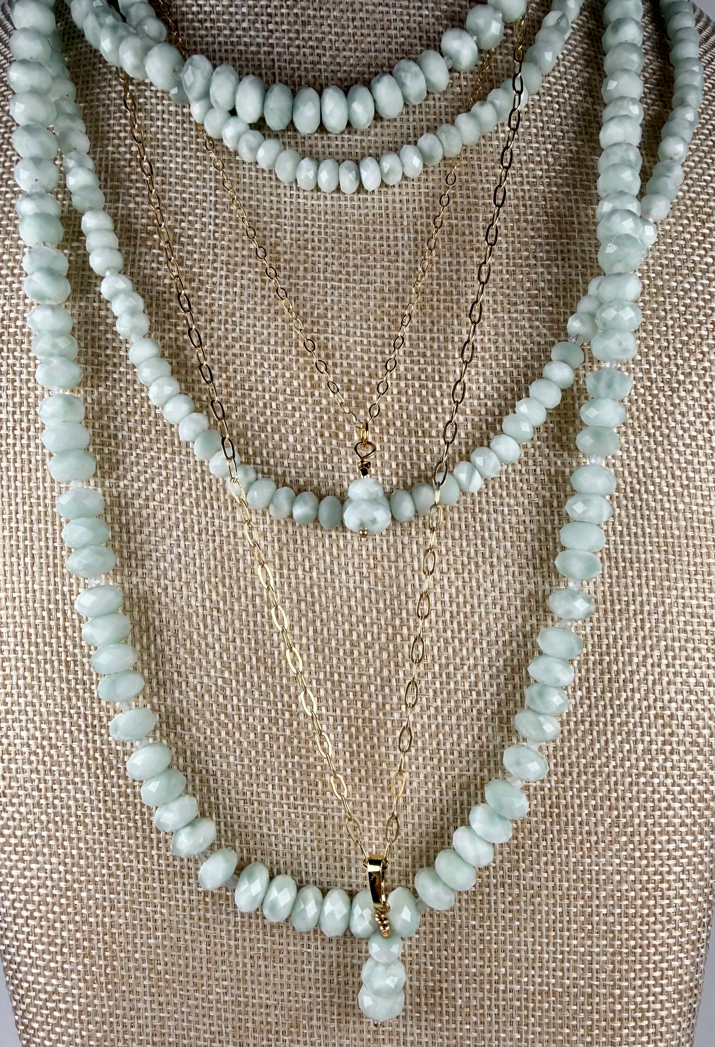 The Mona - Mint Moonstone Beaded Necklace
