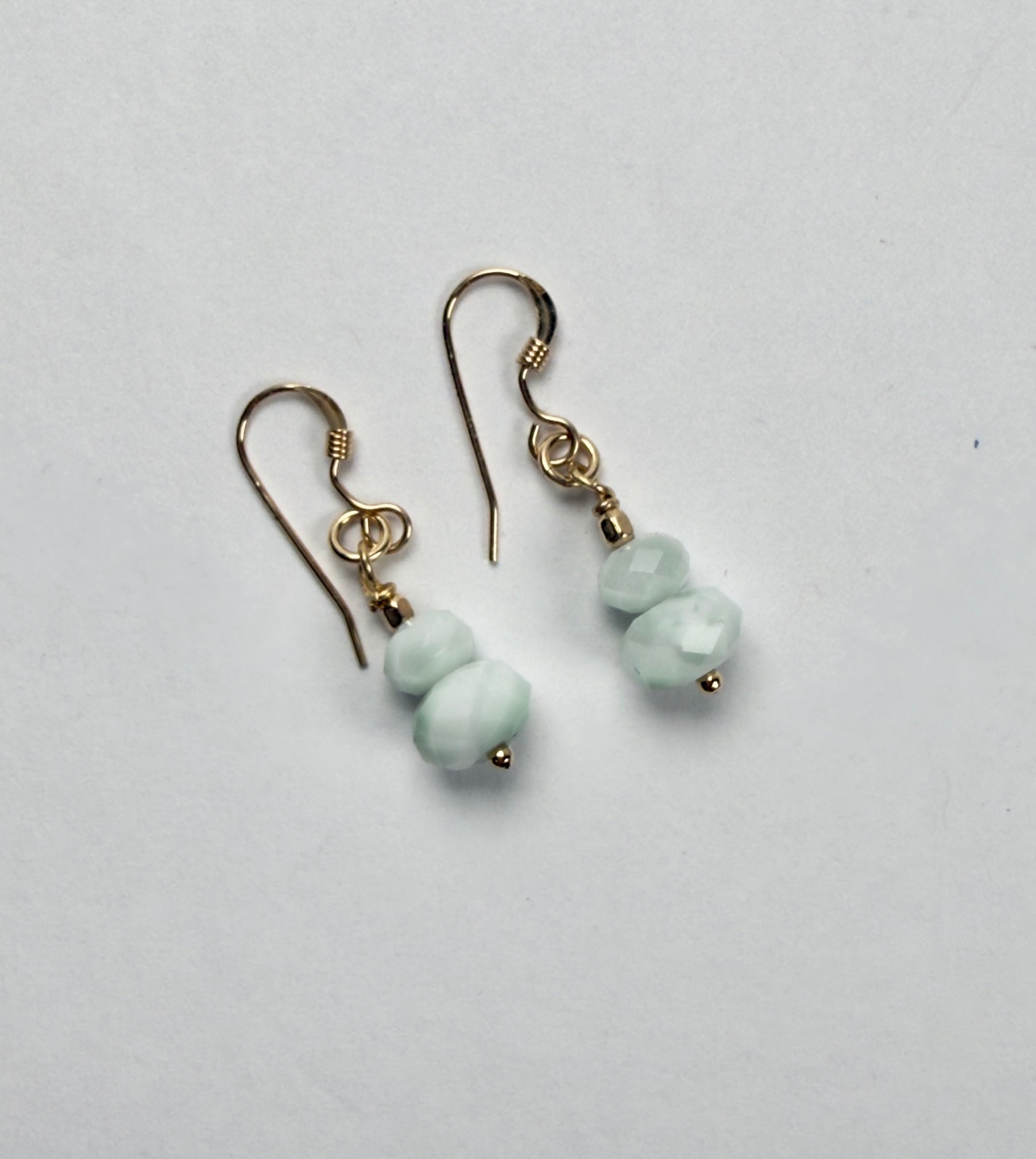 The Myra - Mint Moonstone Bead Charm Earrings
