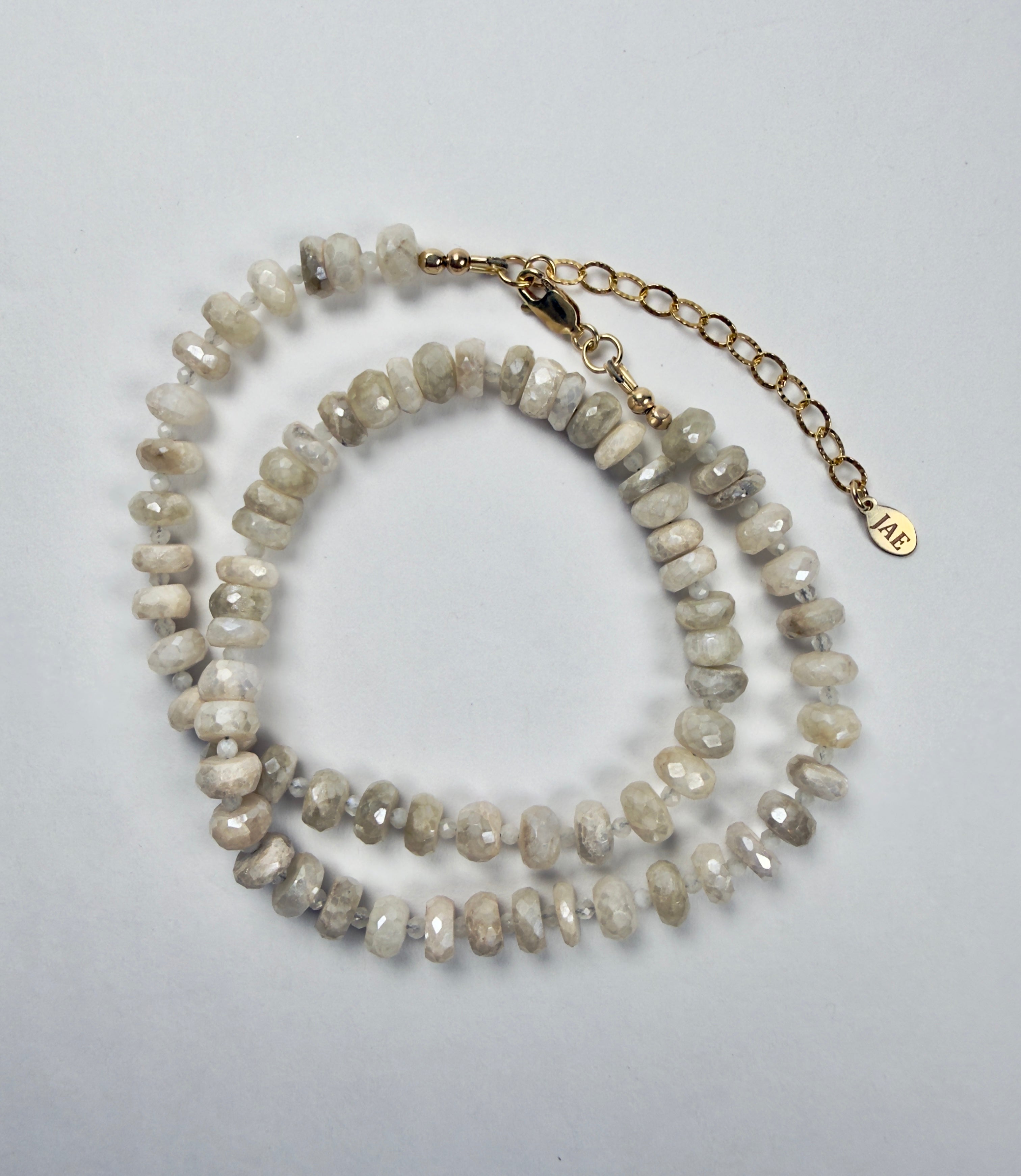The Georgina - Champagne Moonstone Beaded Necklace
