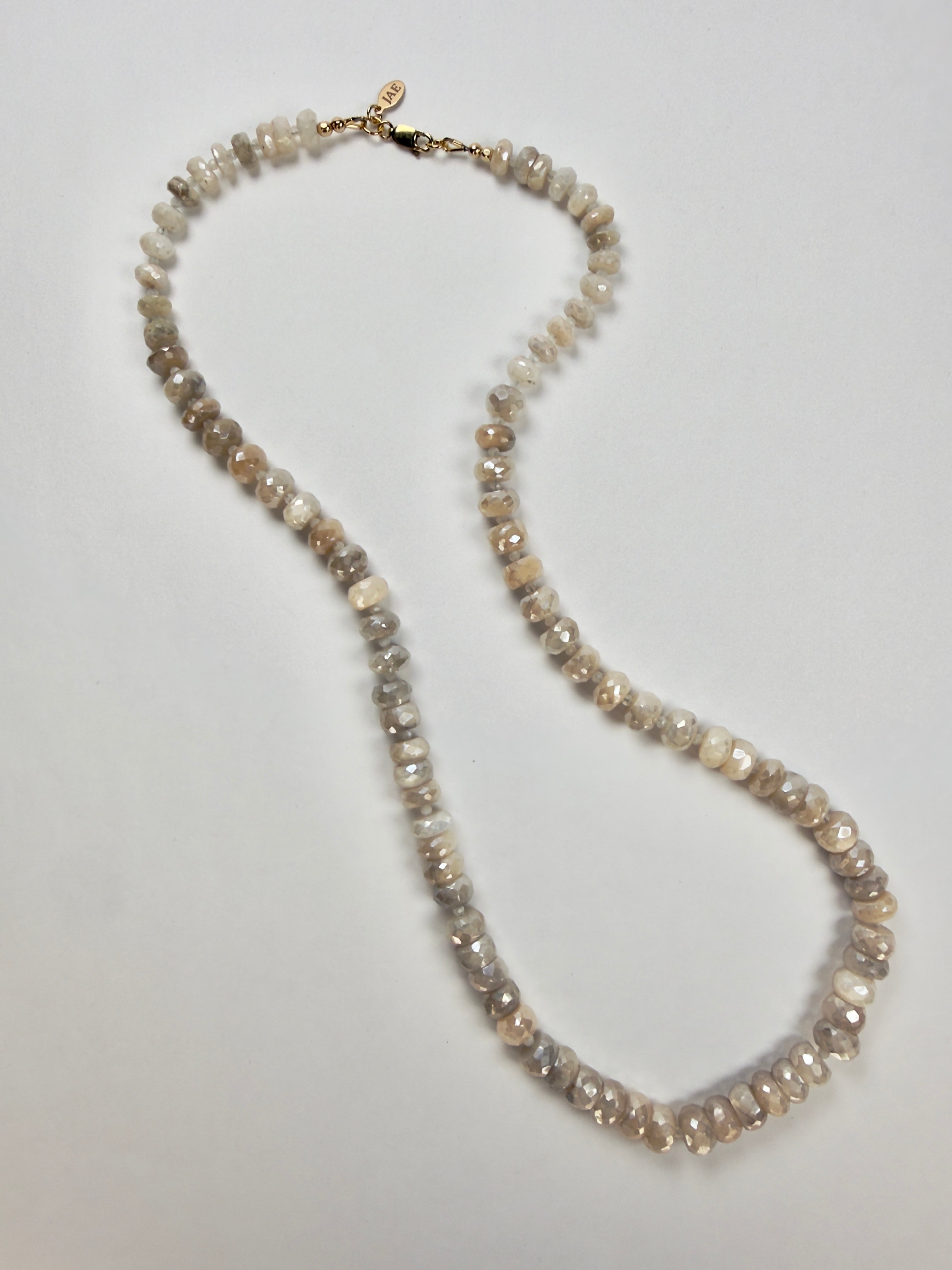 The Geraldine - Champagne Moonstone Beaded Necklace