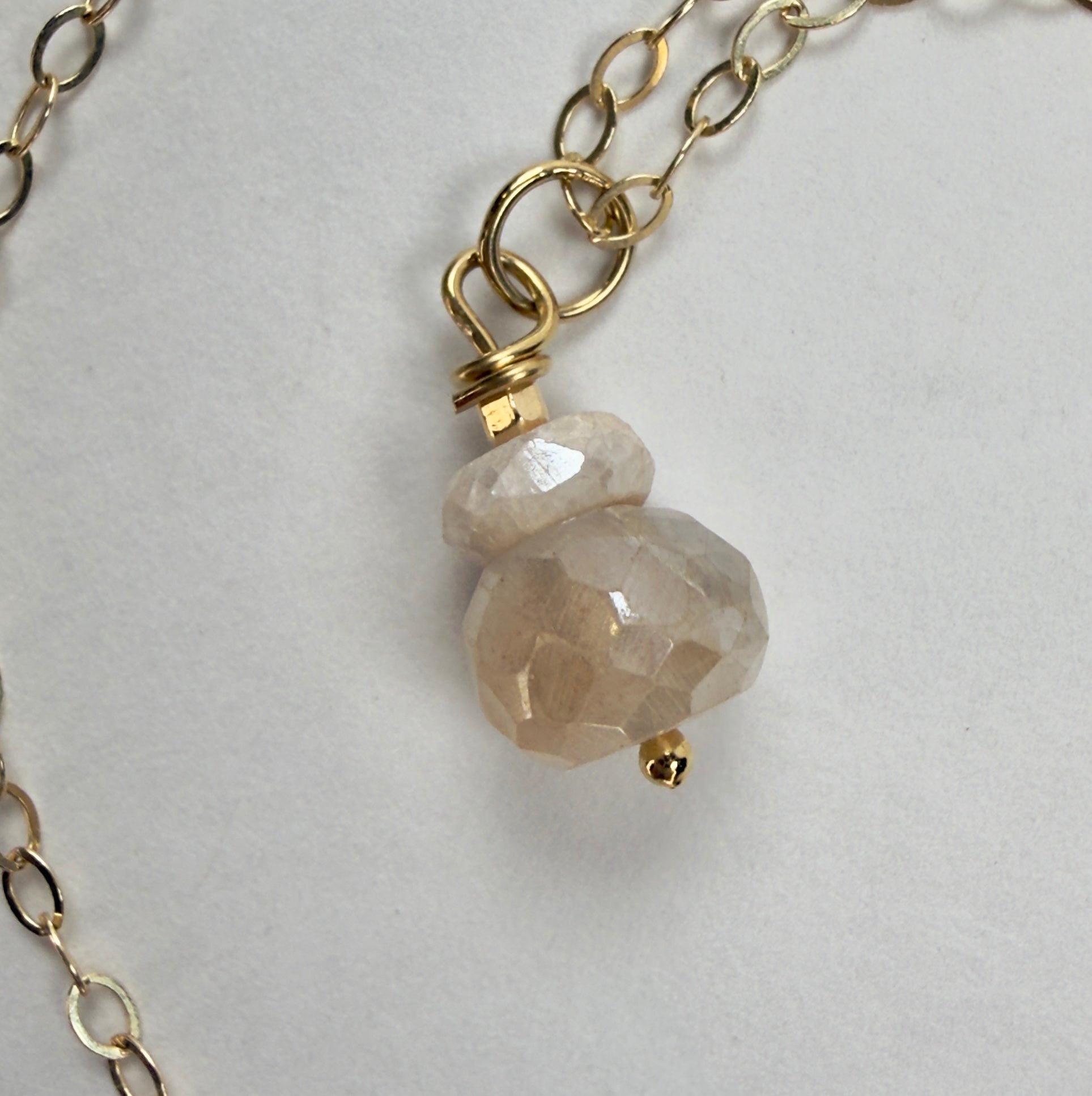 The Flora - Champagne Moonstone Bead Necklace
