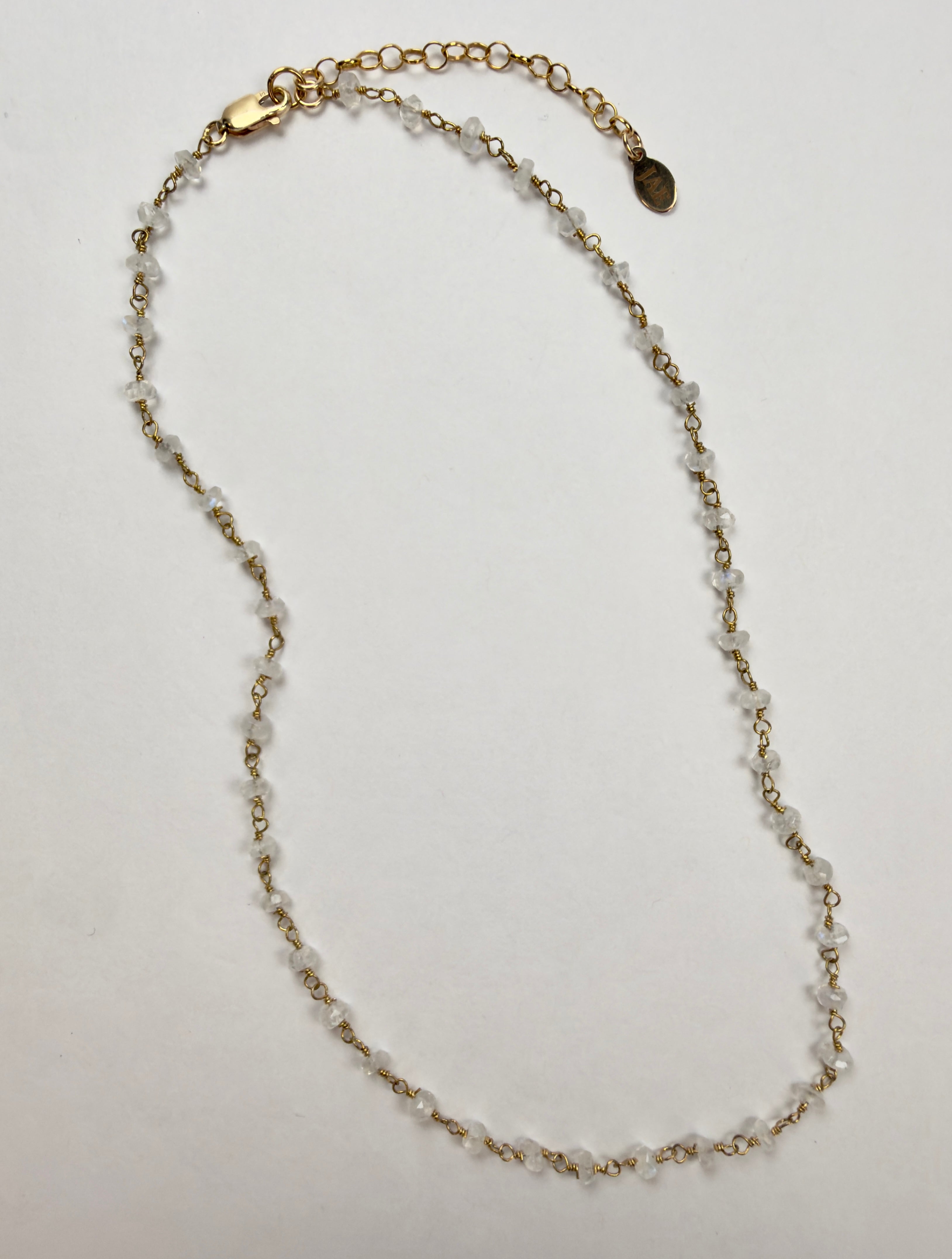 The Christa - Rainbow Moonstone Beaded Chain Necklace