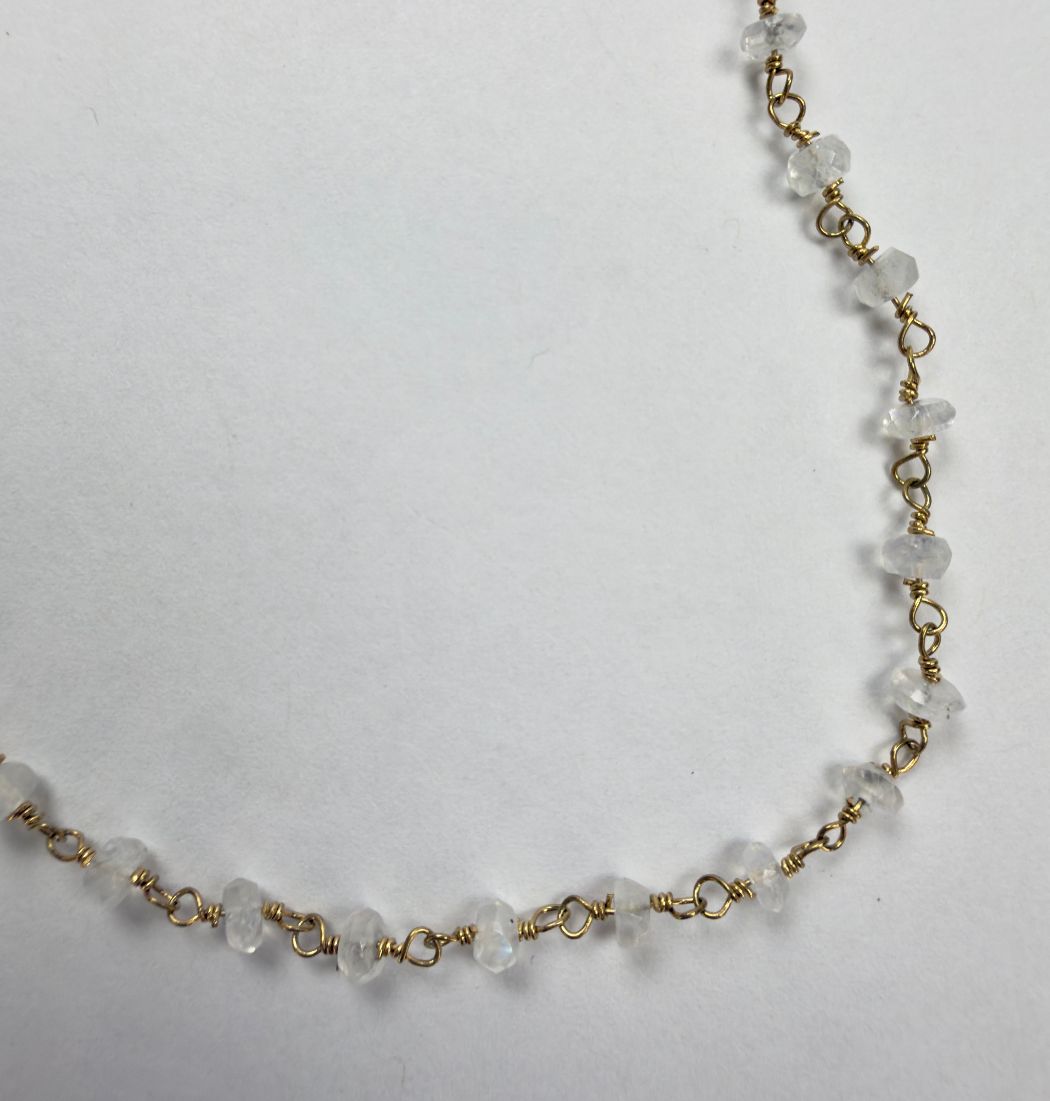The Christa - Rainbow Moonstone Beaded Chain Necklace