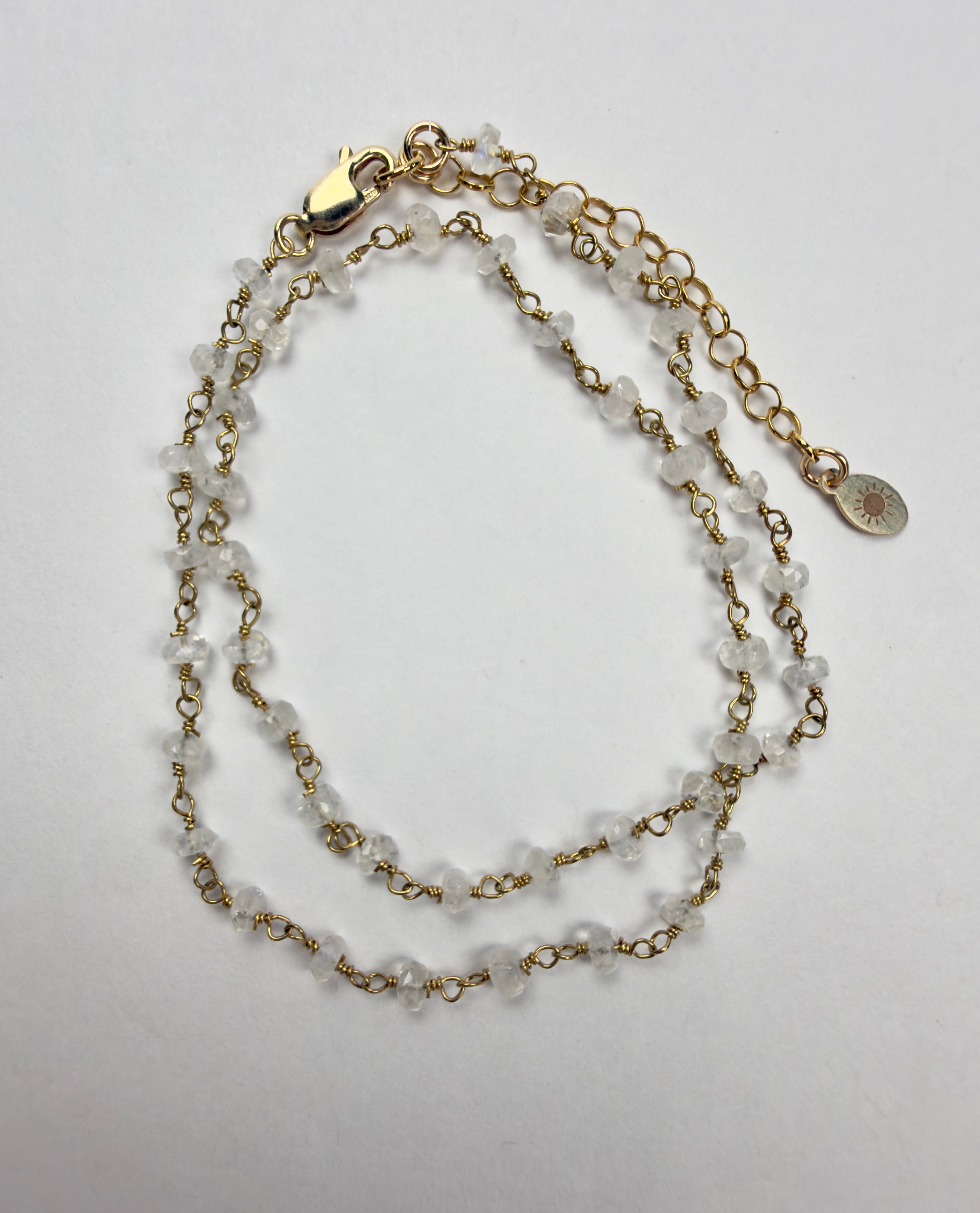 The Christa - Rainbow Moonstone Beaded Chain Necklace