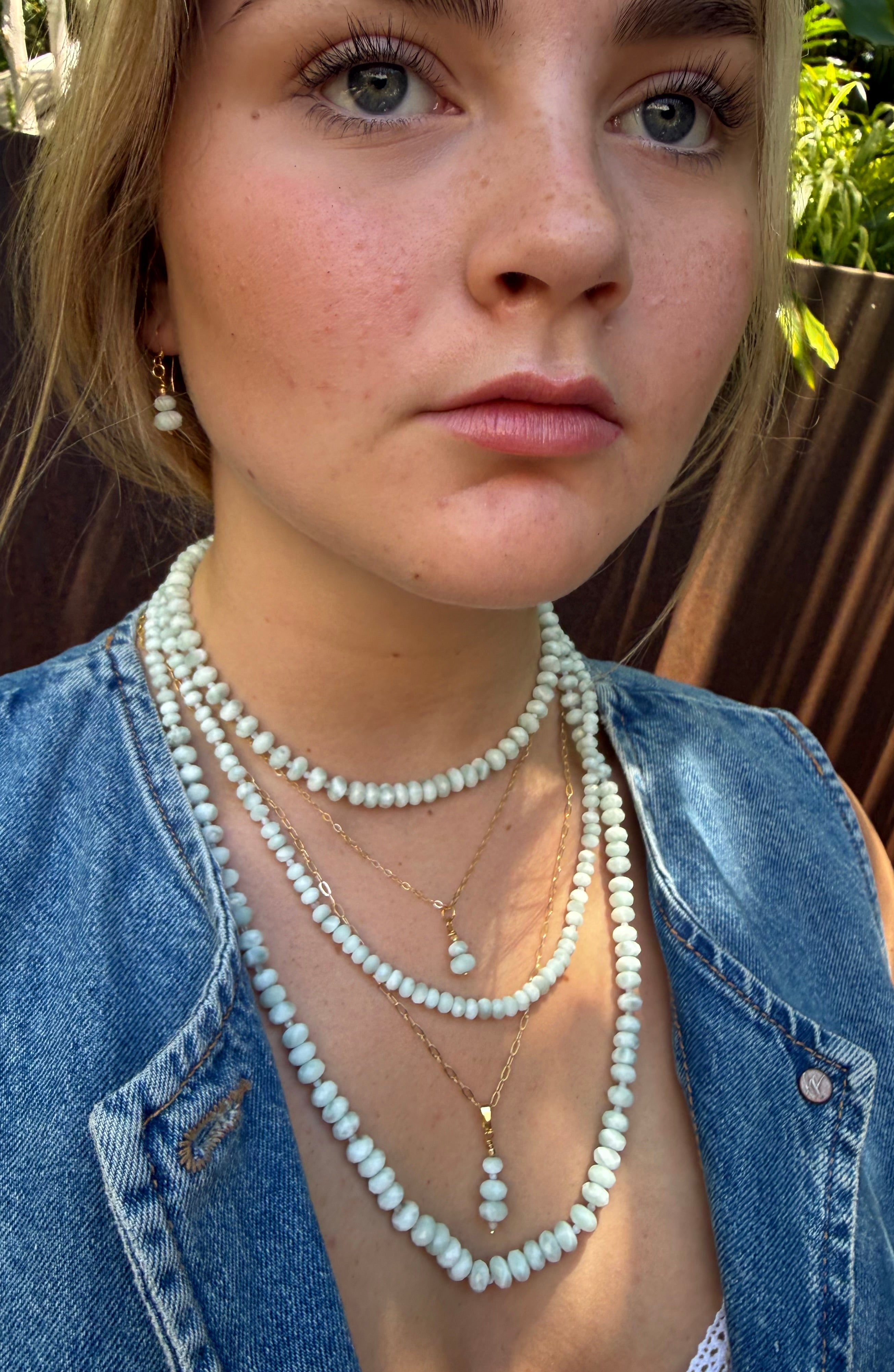 The Mona - Mint Moonstone Beaded Necklace
