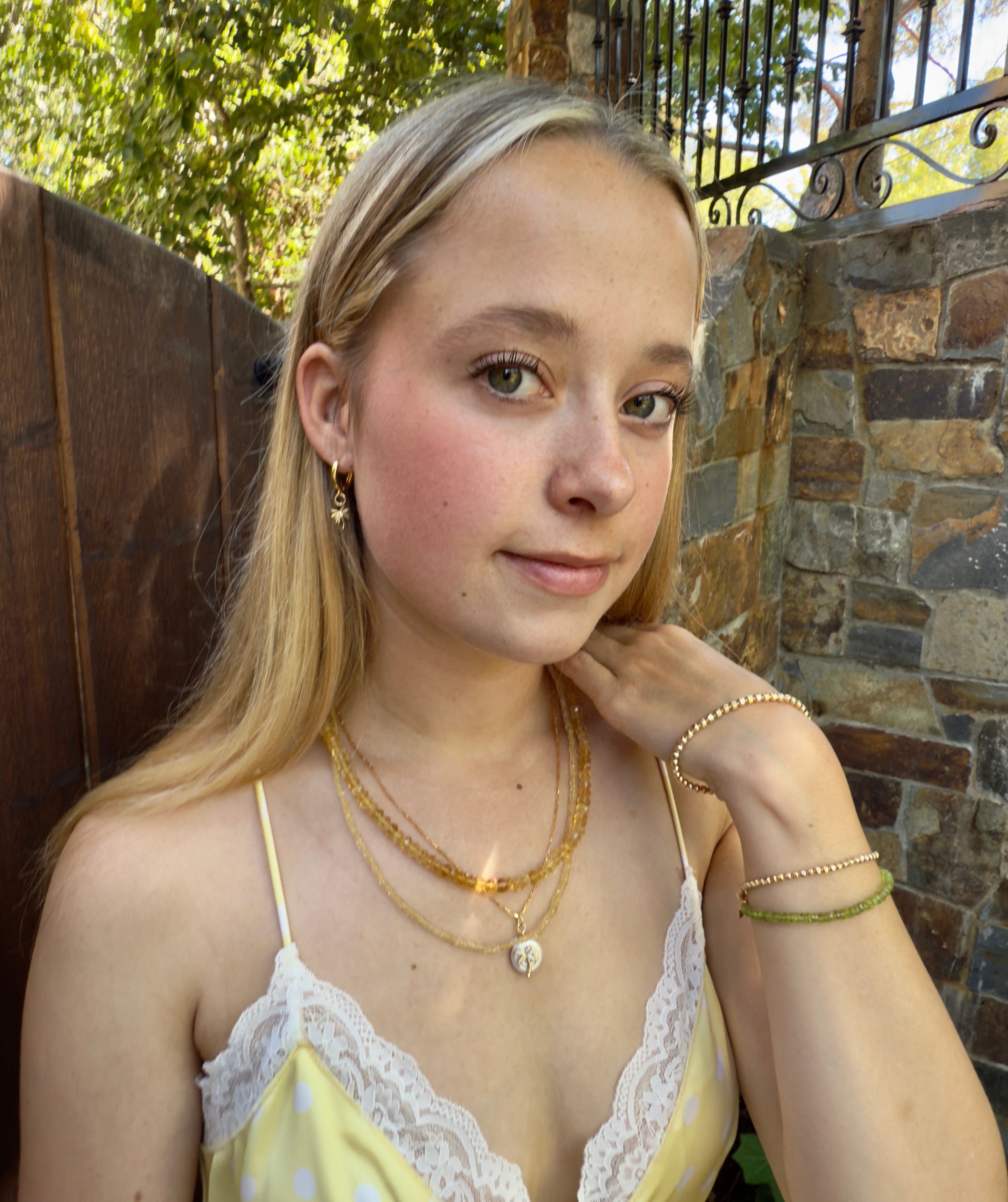 "The Billis" Pearl with Palm Tree Medallion Charm Necklace