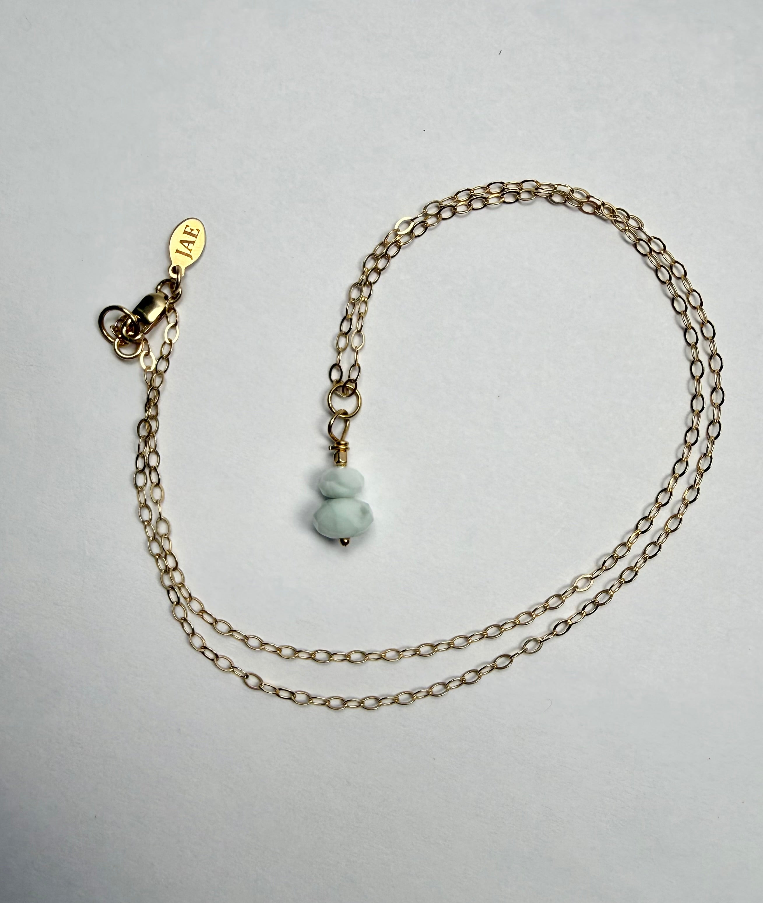 The Maude - Gold and Stacked Moonstone Charm Necklace