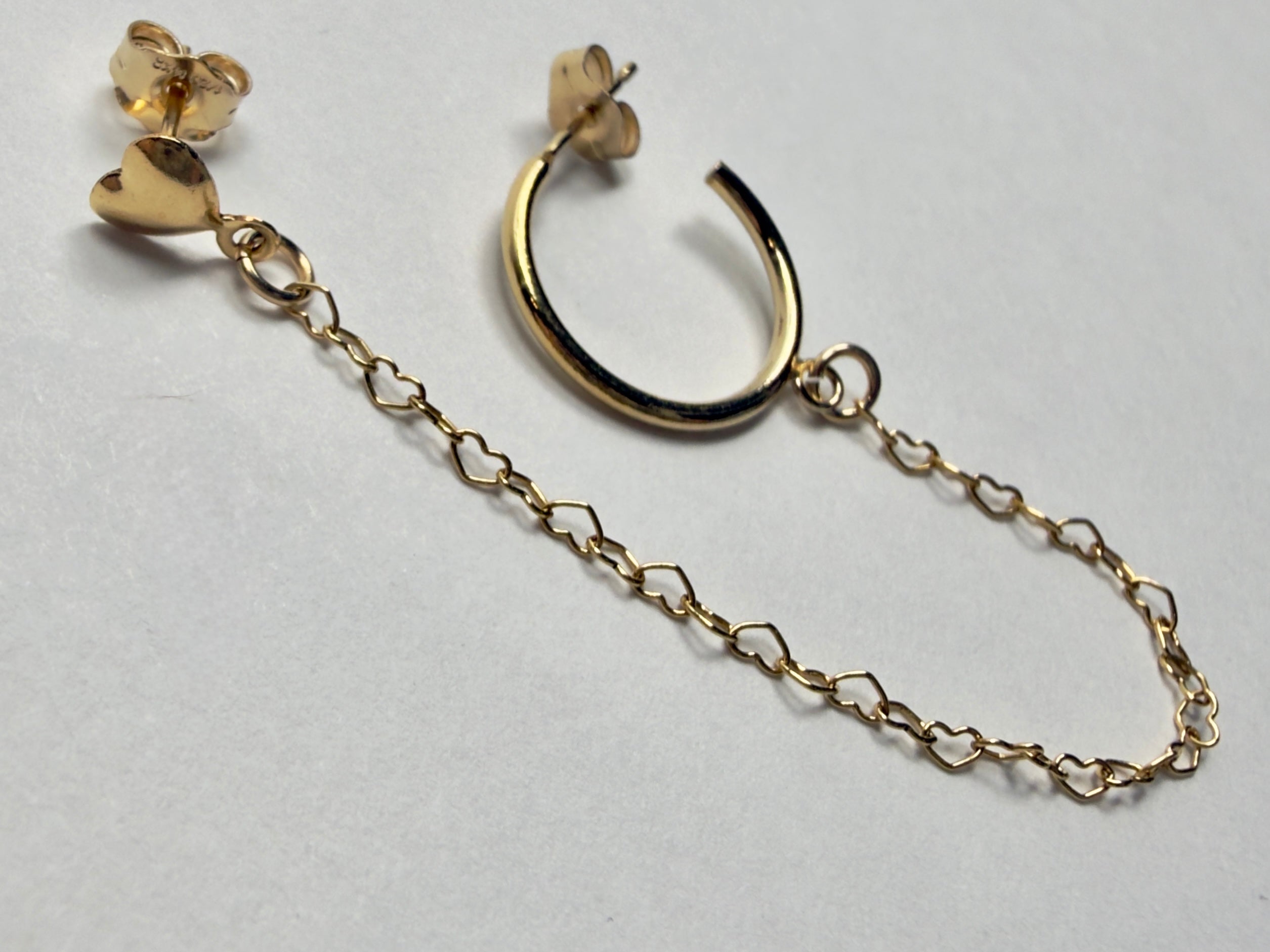 The Captain - Heart with Post and Hoop Double Earring