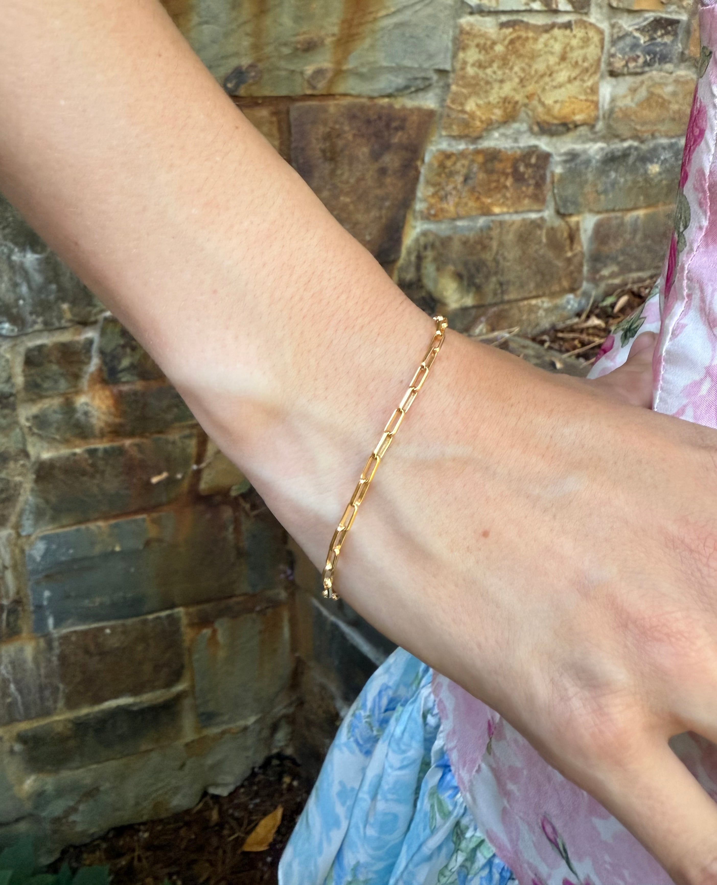 "The Georgie" Gold Venetian Box Chain Bracelet -  10 Sizes Available