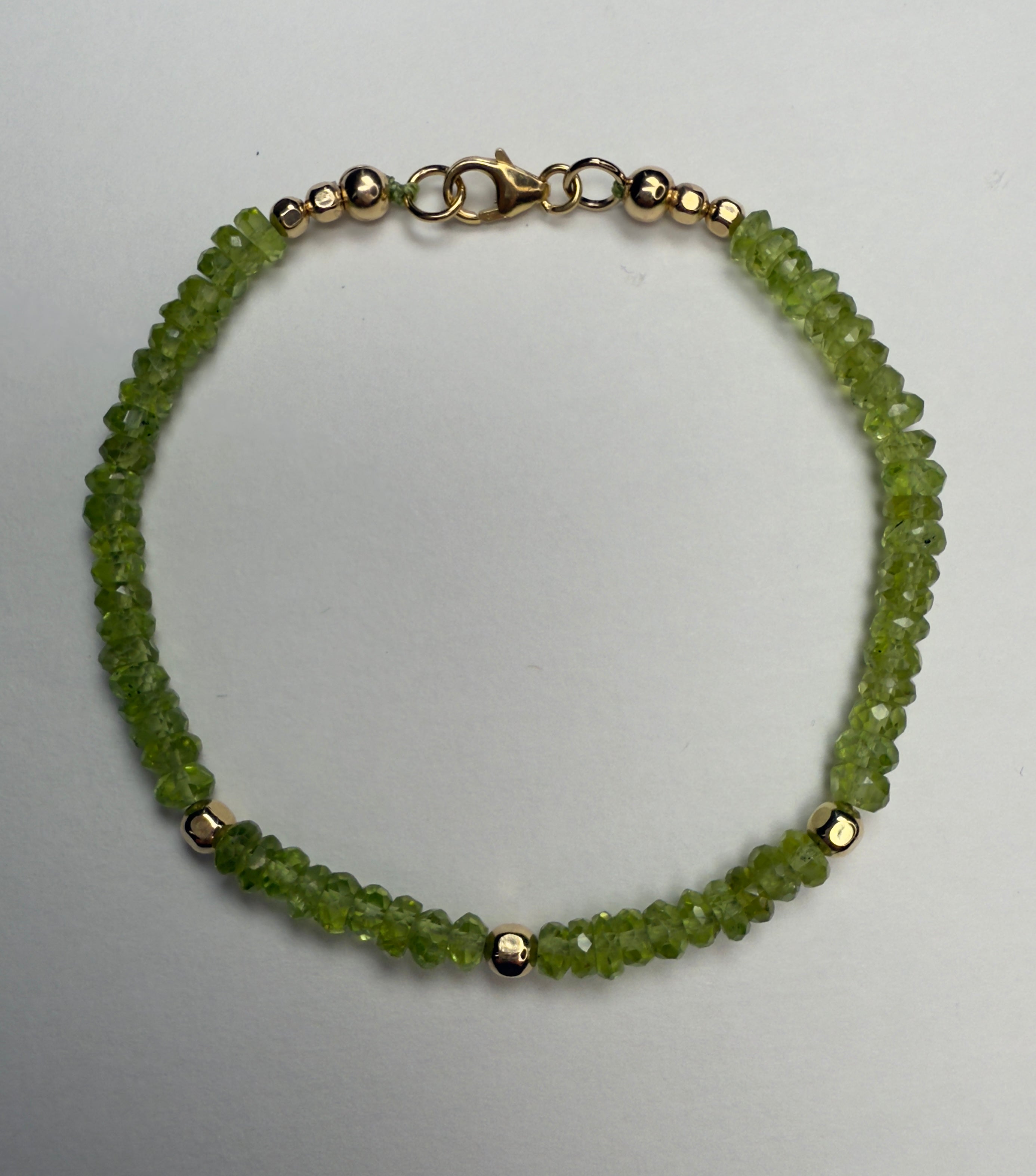 "The Emile" Peridot and Gold Bead Bracelet